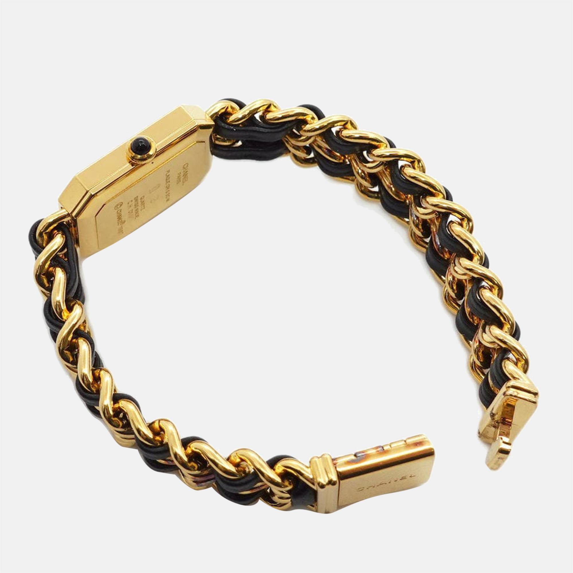 

Chanel Black Yellow Gold Plated Stainless Steel Premiere H0001 Women's Wristwatch