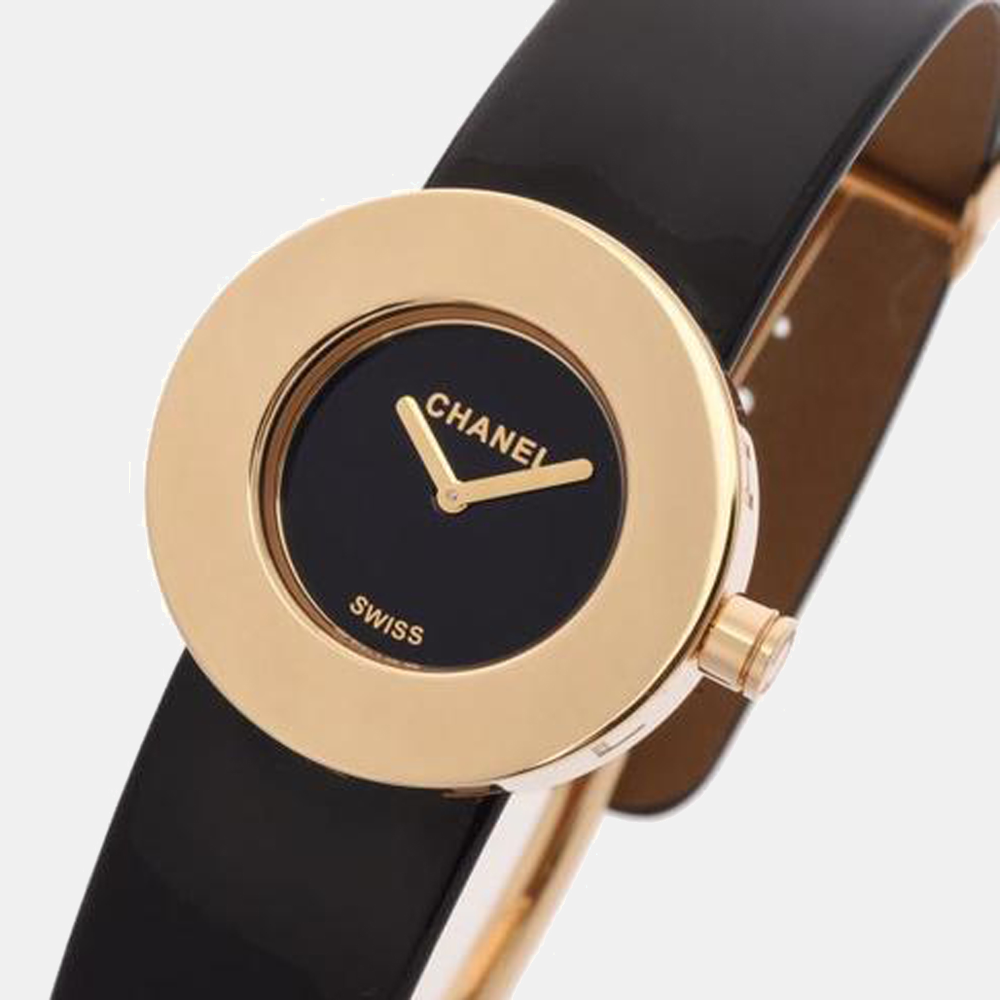 

Chanel Black 18K Yellow Gold La Ronde H0583 Women's Wristwatch 29 mm