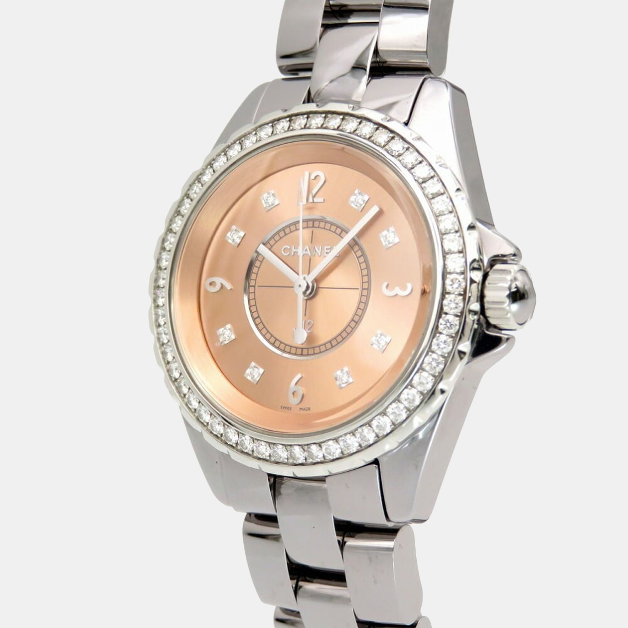 

Chanel Pink Diamonds Titanium J12 H2563 Women's Wristwatch 34 mm