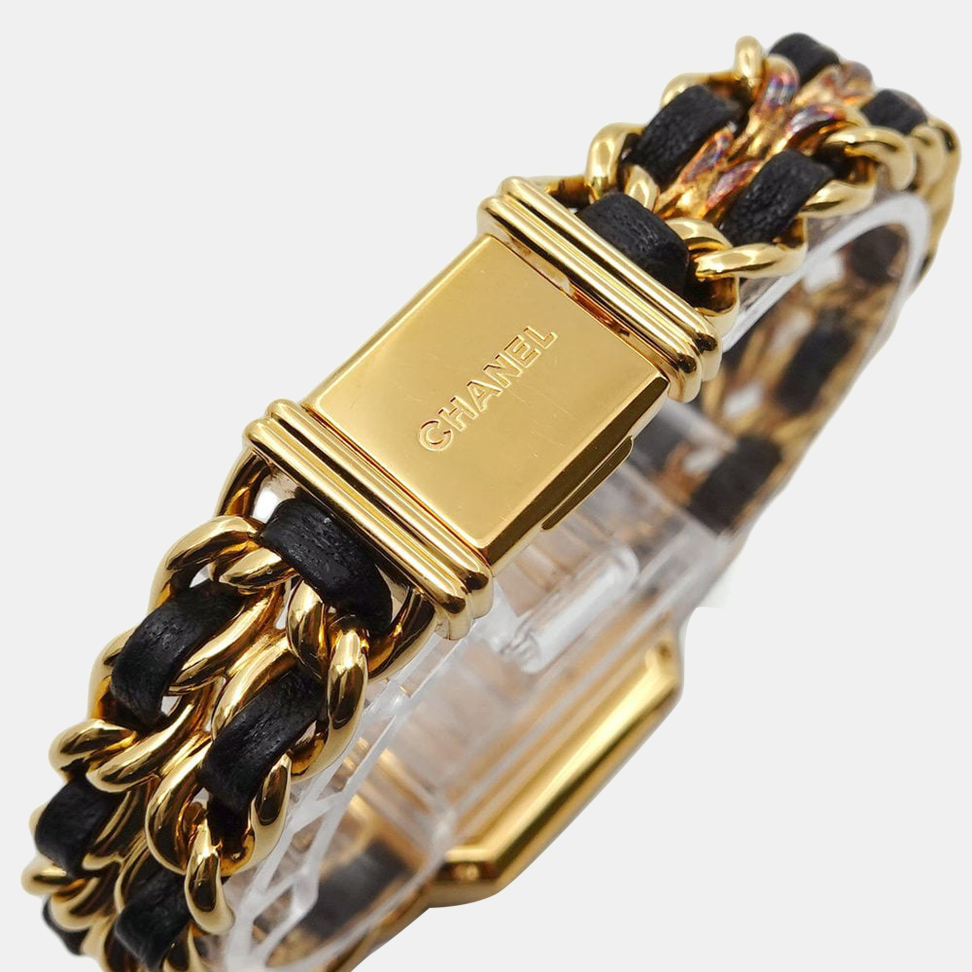 

Chanel Black Yellow Gold Plated Stainless Steel Premiere H0001 Women's Wristwatch 20 mm