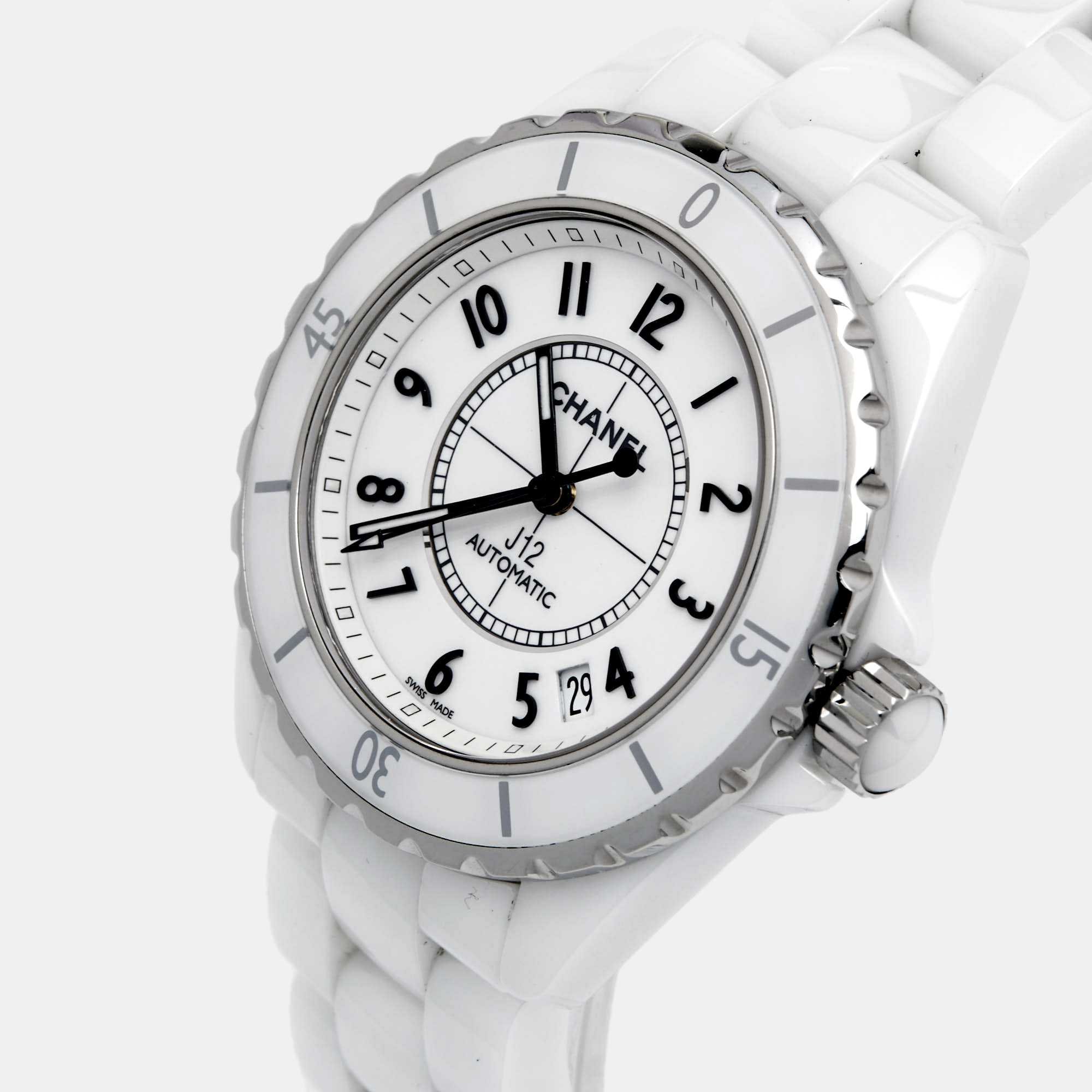 

Chanel White Ceramic Stainless Steel J12 H0970 Women's Wristwatch