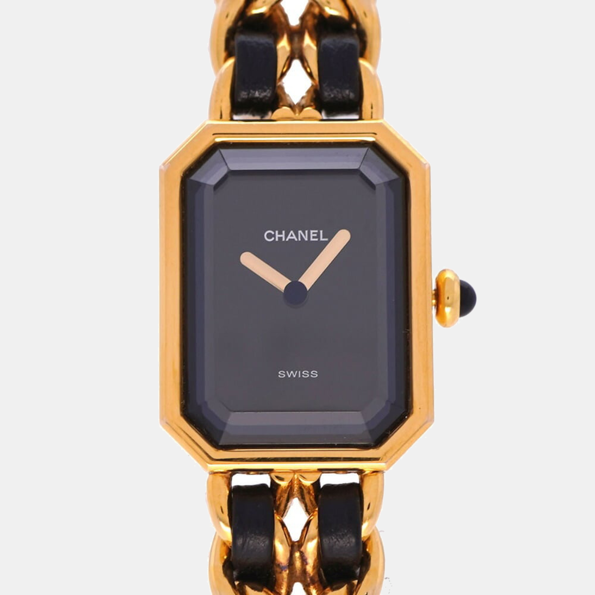 Pre-owned Chanel Black 18k Yellow Gold Premiere H0001 Quartz Women's  Wristwatch 20mm