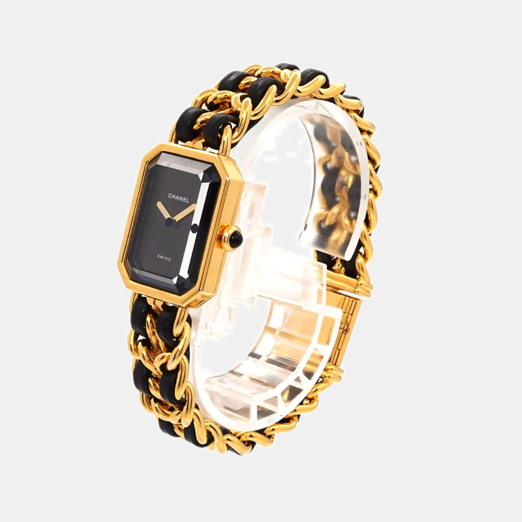 

Chanel Black Yellow Gold Plated And Stainless Steel Premiere H0001 Quartz Women's Wristwatch 20 mm