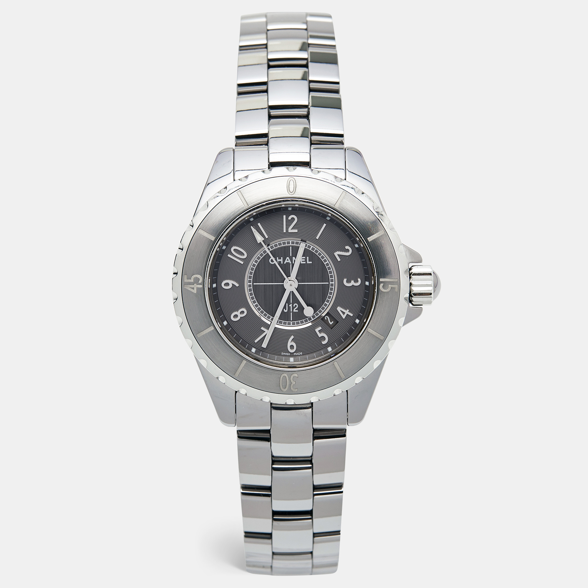 

Chanel Grey Ceramic Stainless Steel J12 H2978 Women's Wristwatch