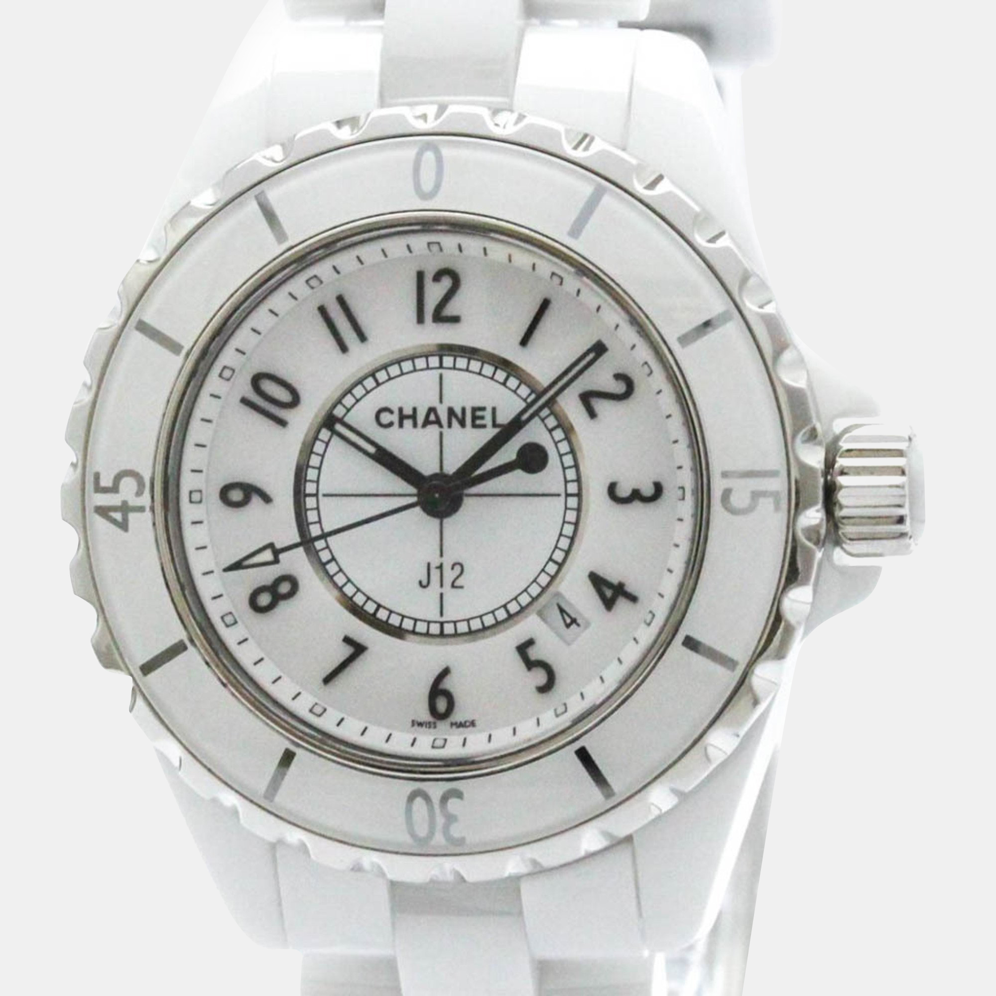 

Chanel White Ceramic J12 Quartz Women's Wristwatch 33 mm