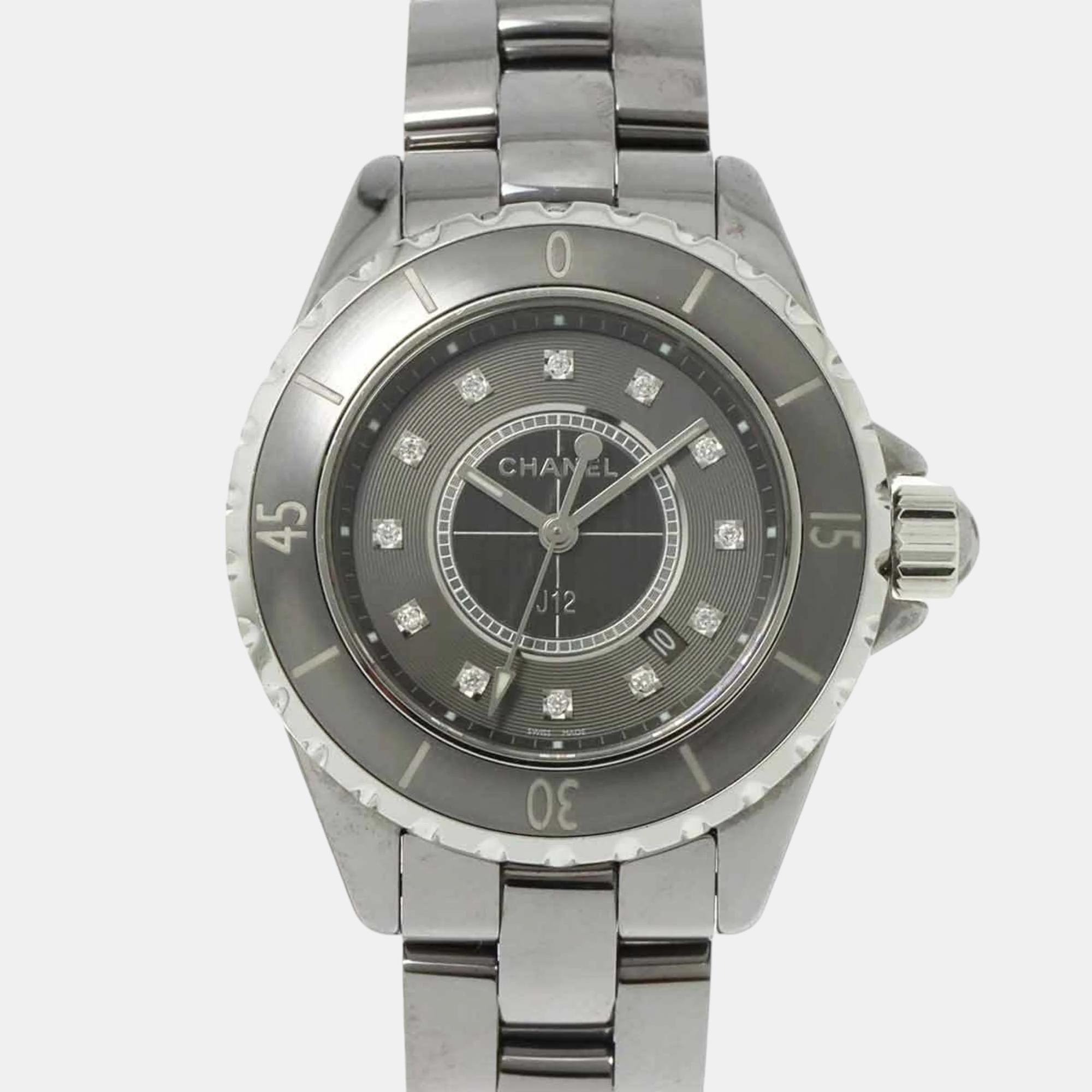 

Chanel Grey Ceramic J12 Quartz Women's Wristwatch 34 mm