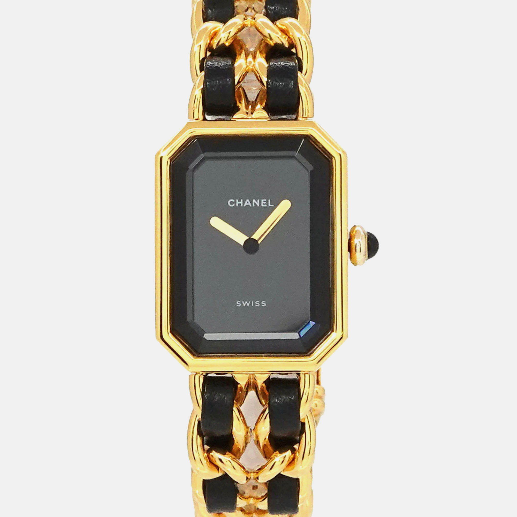 

Chanel Black Yellow Gold Plated Stainless Steel Premiere H0001 Quartz Women's Wristwatch 20 mm