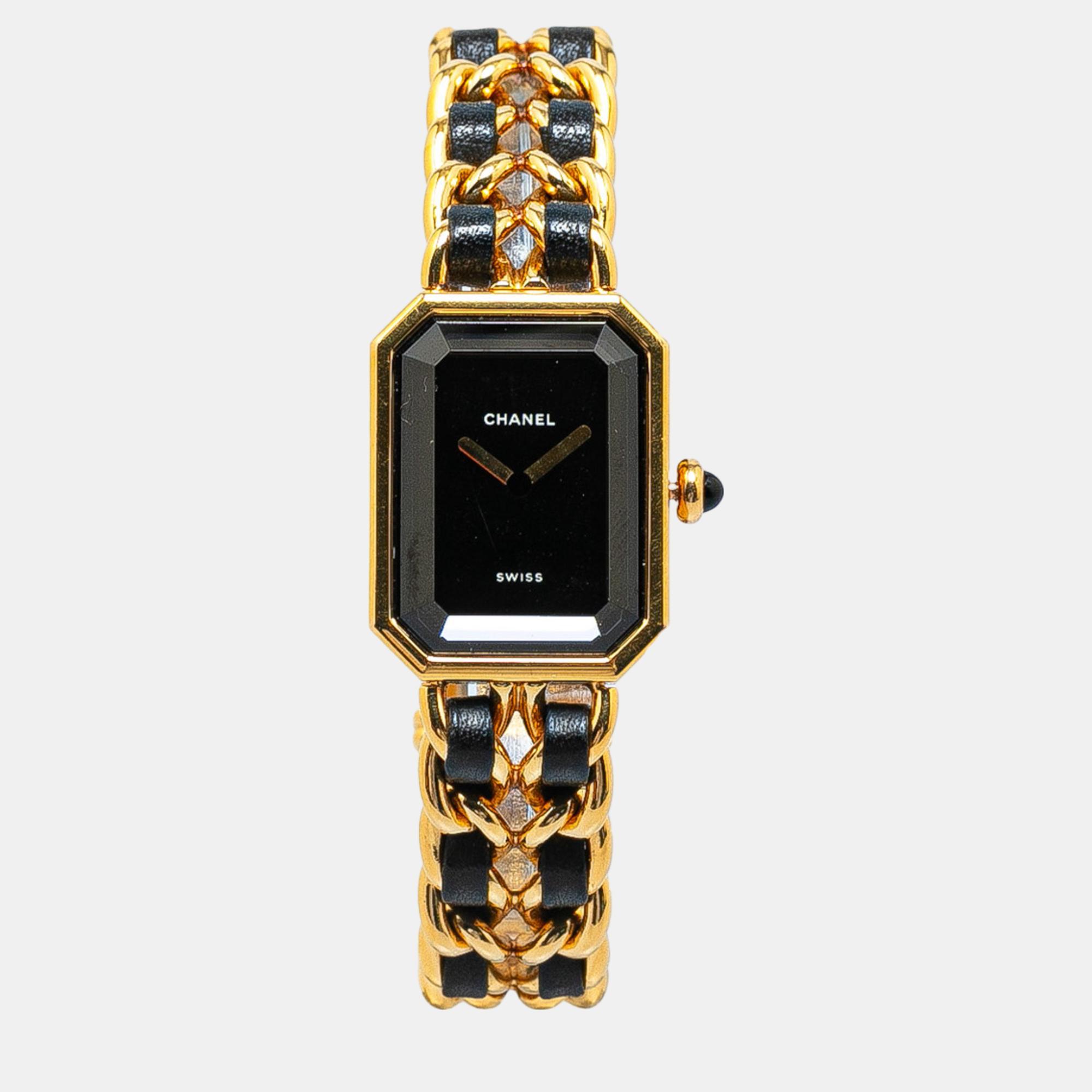 

Chanel Black Gold Quartz Stainless Steel Premiere Chaine Watch