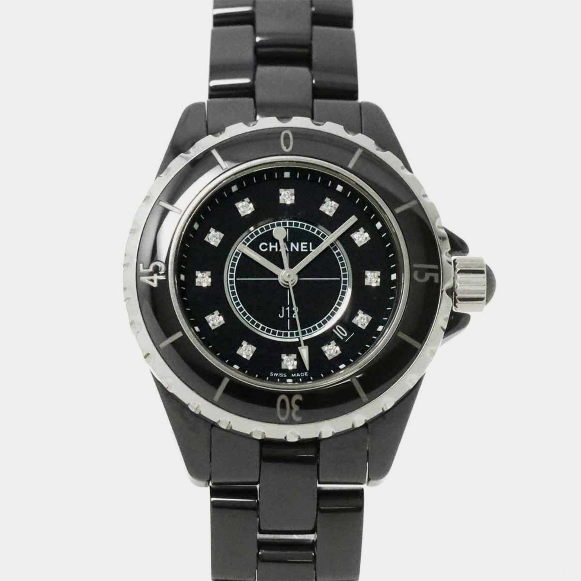 

Chanel Black Stainless Steel Ceramic J12 Quartz Women's Wristwatch 34 mm