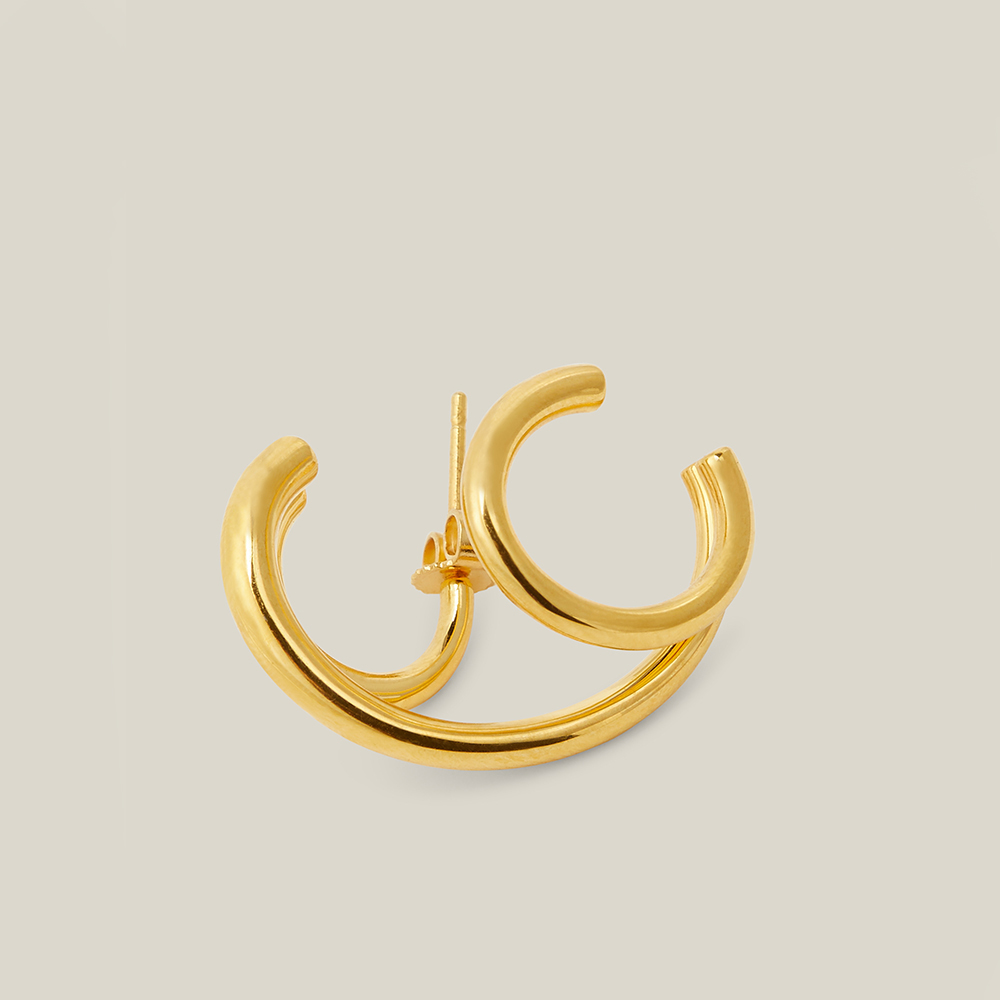 CHARLOTTE CHESNAIS Gold Triple Gold-Plated Single Earring
