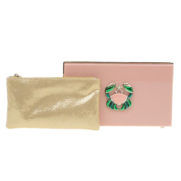 Pre Owned Charlotte Olympia Pink Zodiac Pandora Cancer Clutch