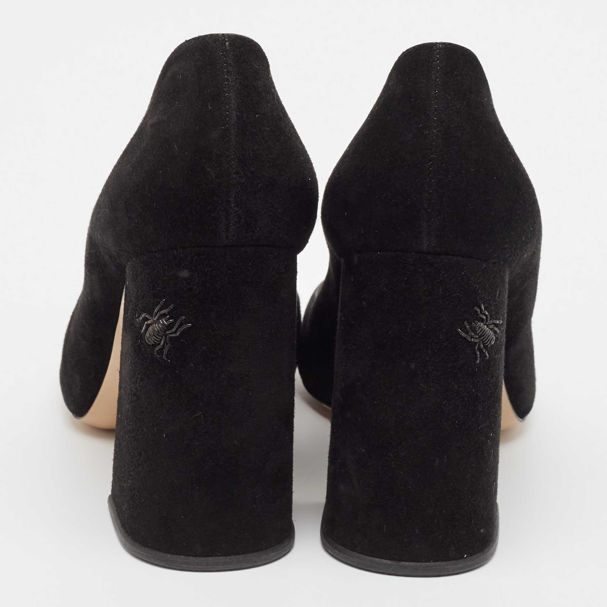 Charlotte Olympia Black Suede Block Heel Pumps Size 39 