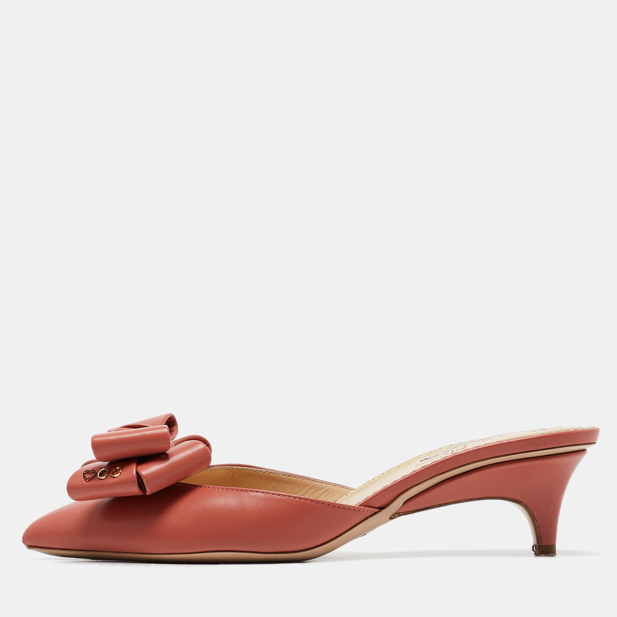 

Charlotte Olympia Pink Satin Sophie Mules Size