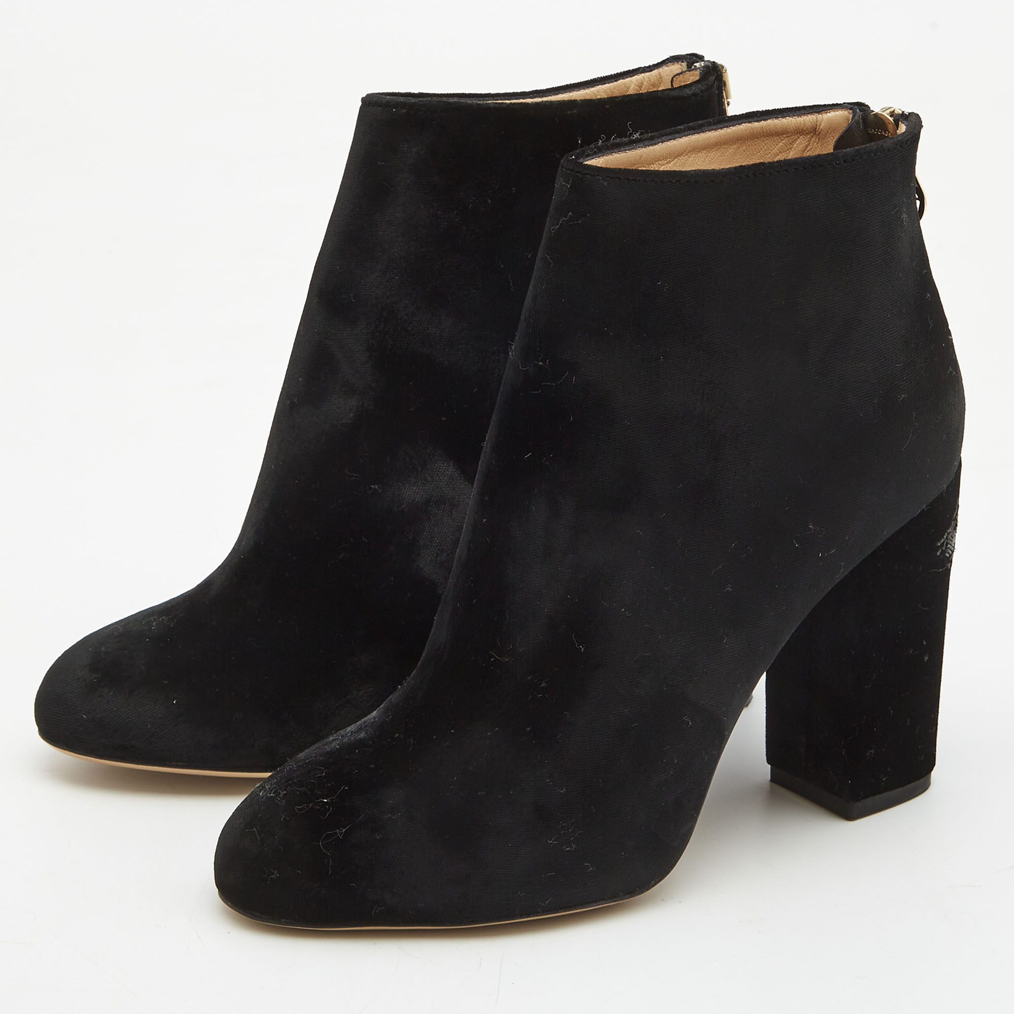 

Charlotte Olympia Black Velvet Alba Ankle Boots Size