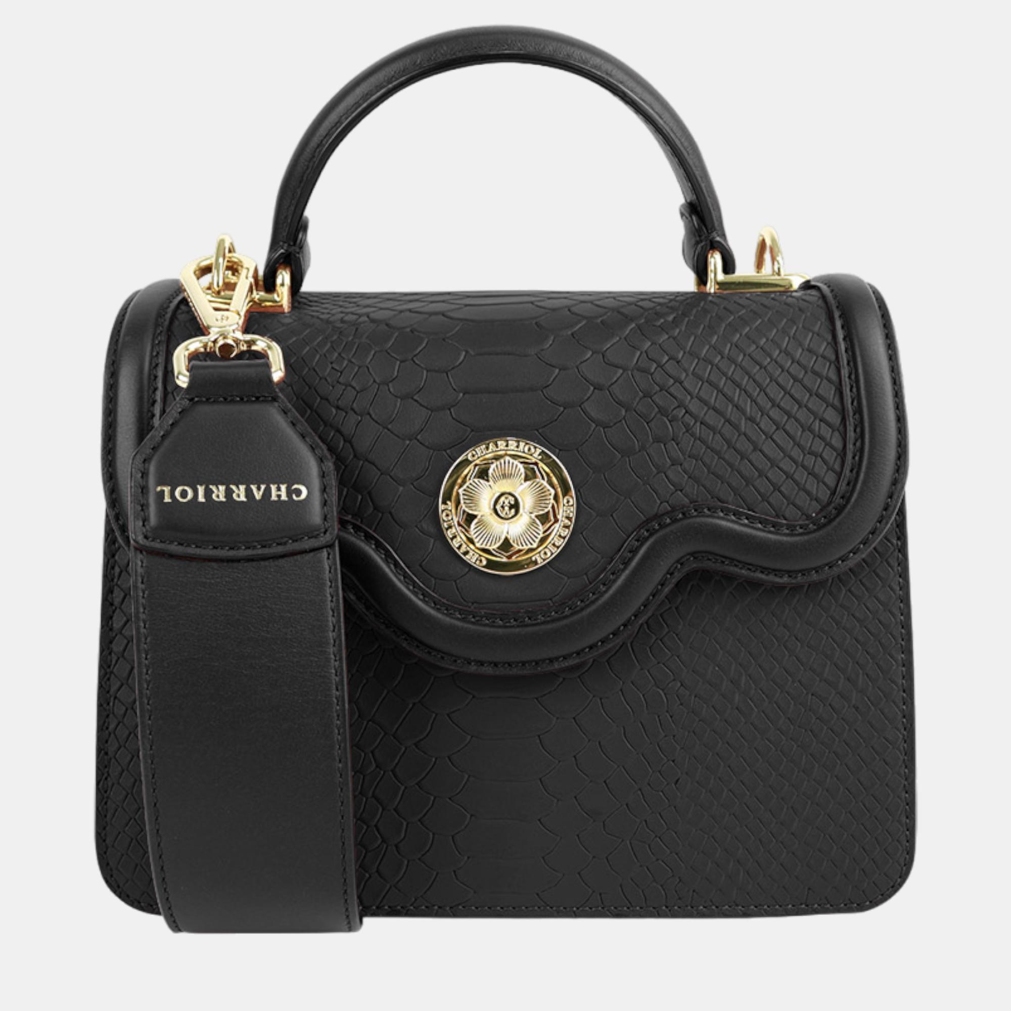 Pre-owned Charriol Black Leather Laetitia Handbag