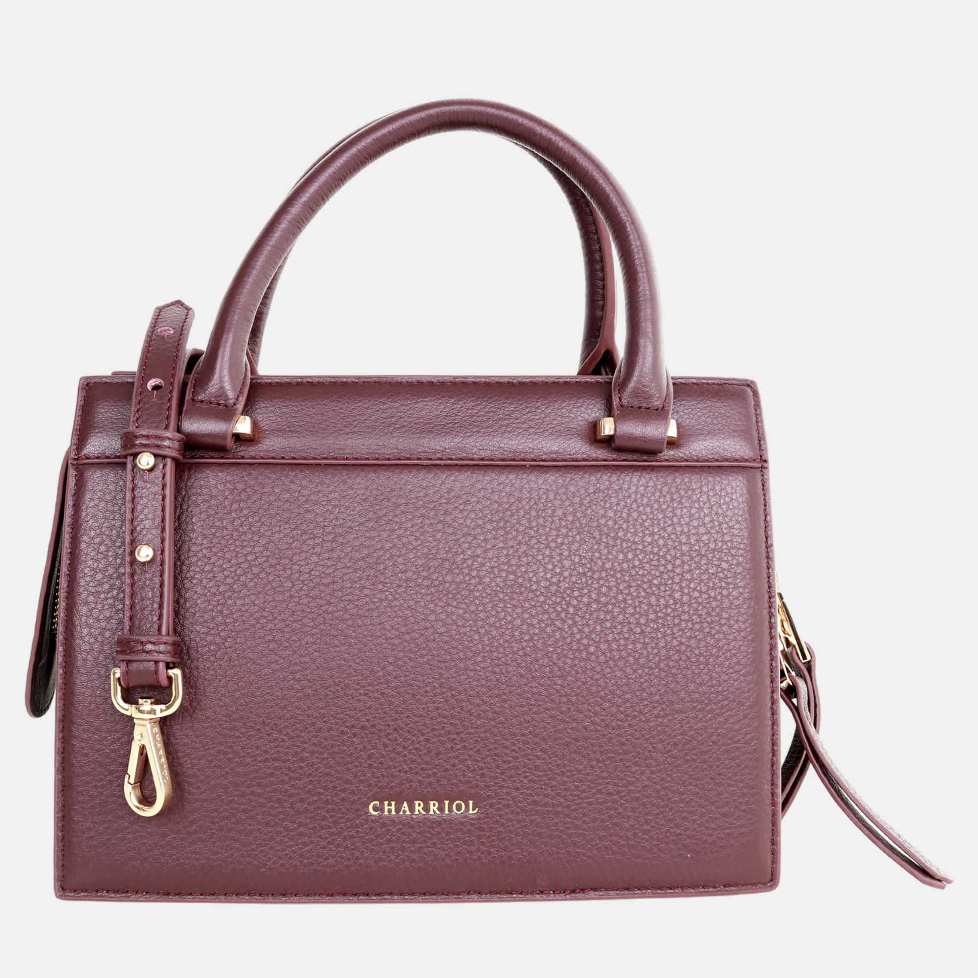 

Charriol chocolate Leather Forever Handbag, Brown