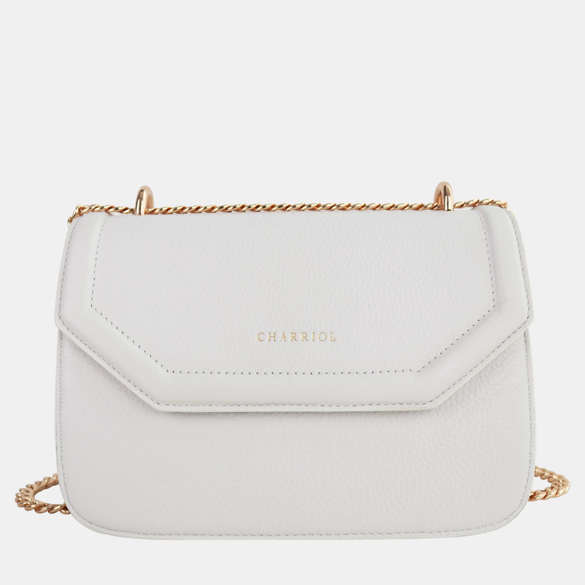 Pre-owned Charriol Offwhite Leather Twilight Handbag In White