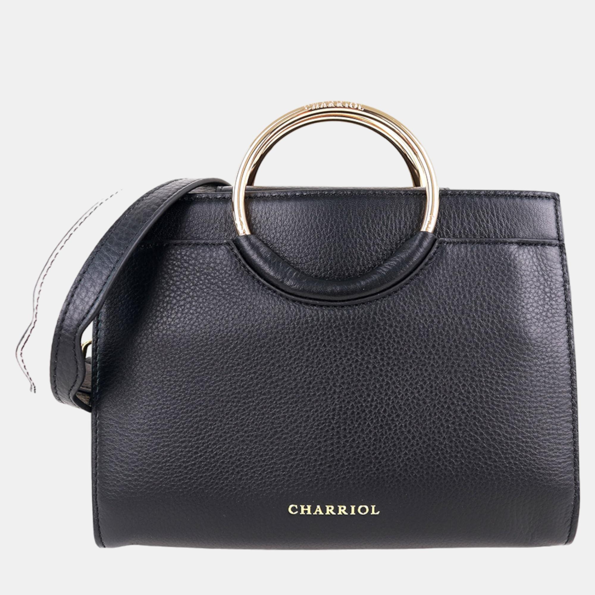 Pre-owned Charriol Black/light Brown Leather Forever Handbag