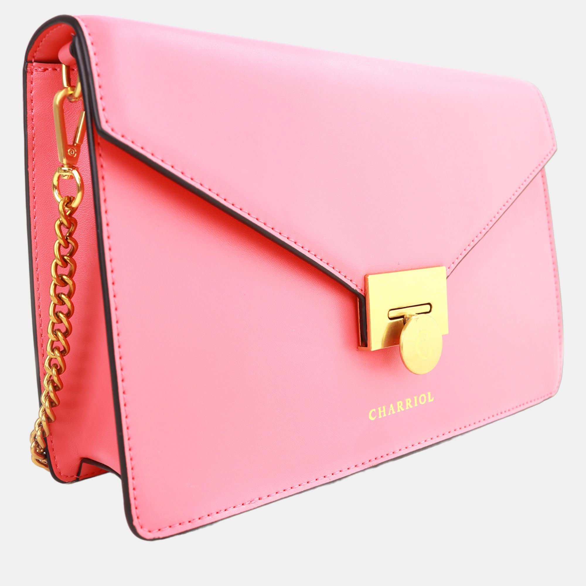 

Charriol Coral Leather TWIST Handbag, Pink