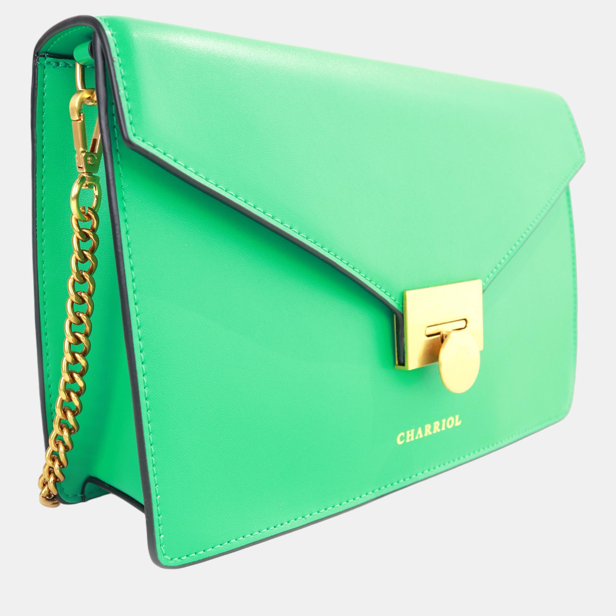 

Charriol Green Leather TWIST Handbag