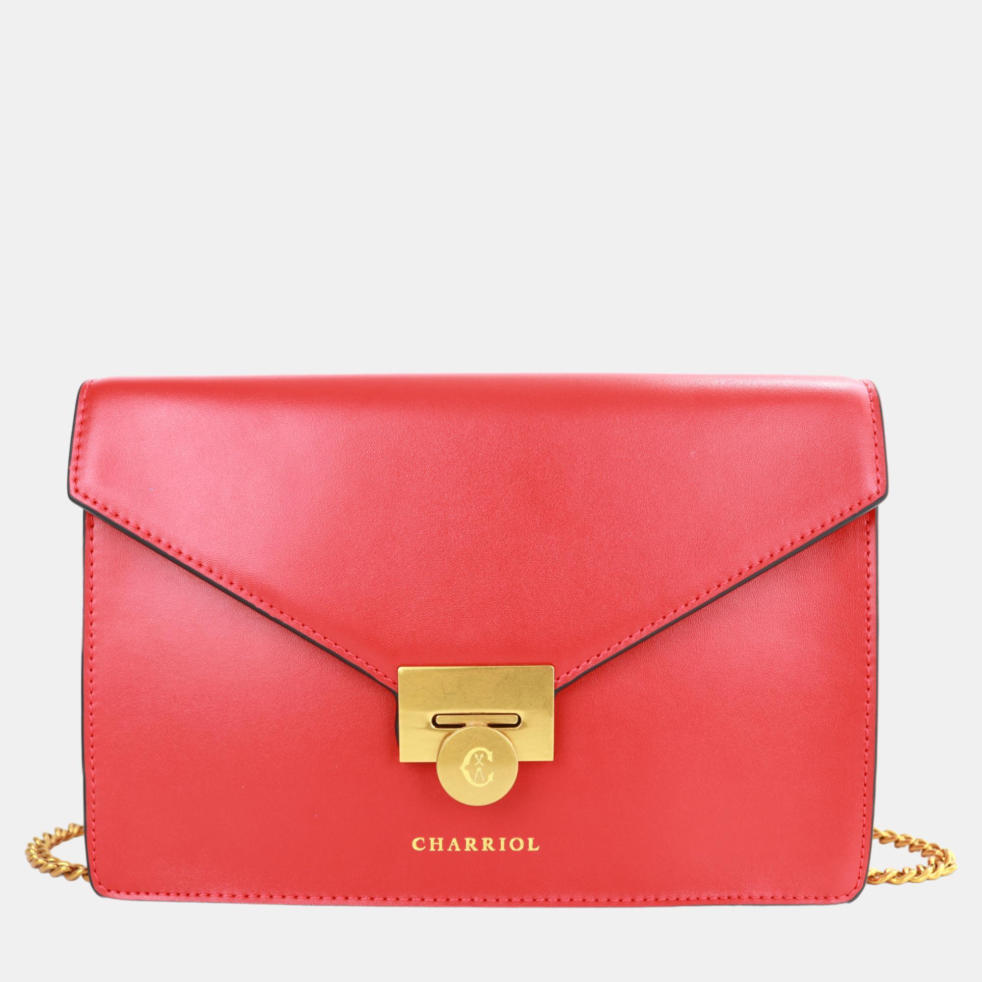 Pre-owned Charriol Red Leather Twist Handbag