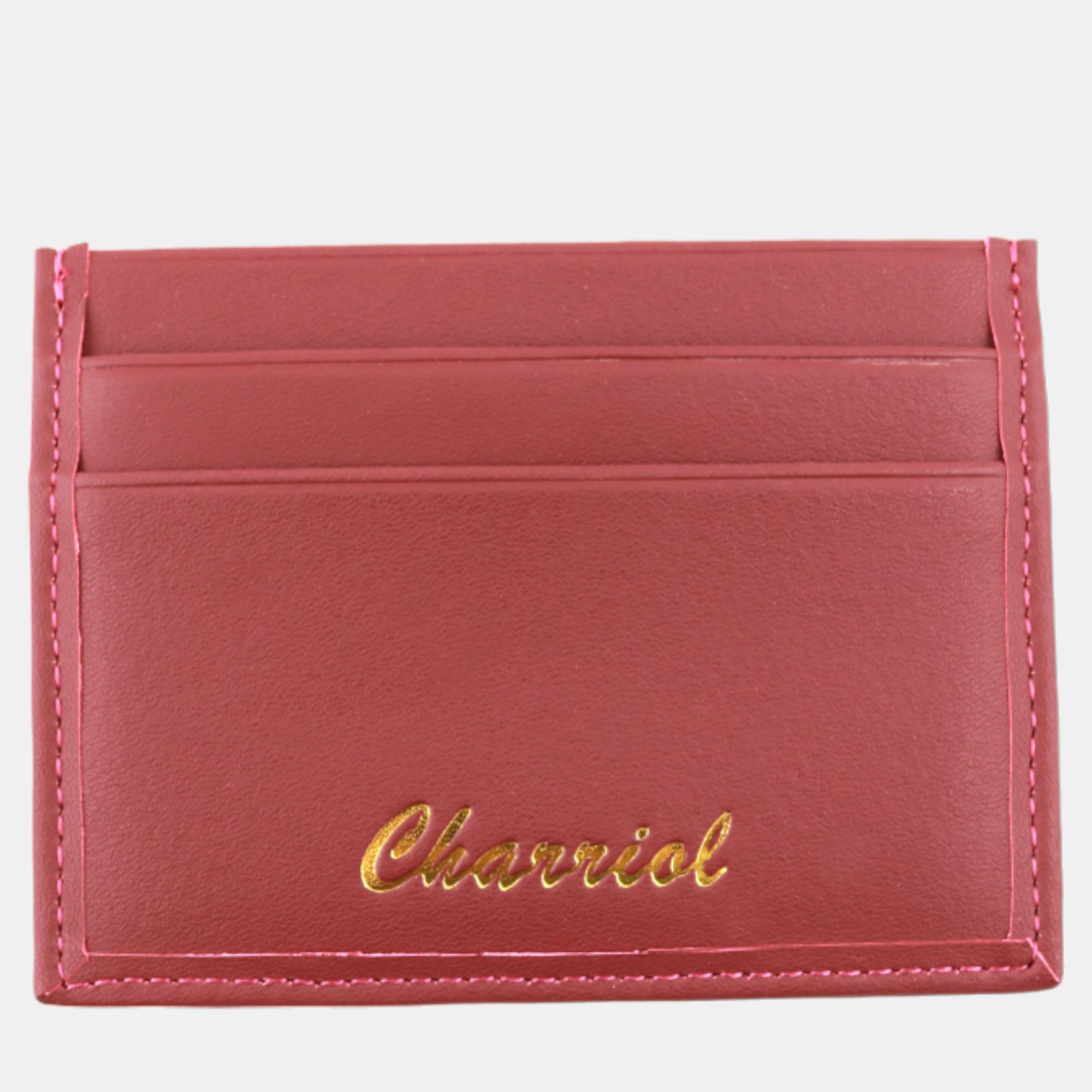 Pre-owned Charriol Leather Christina Card Holders In Brown