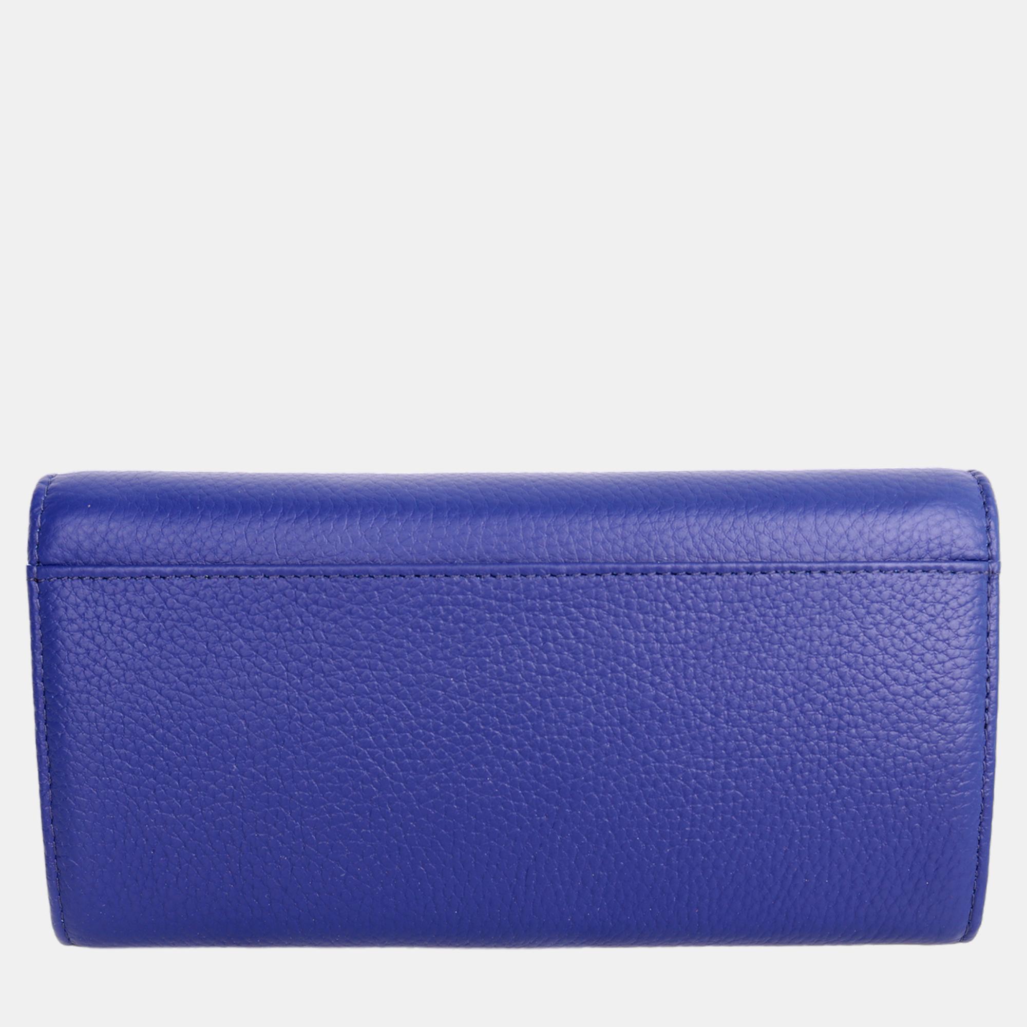 

Charriol Navy Leather Wallet, Navy blue