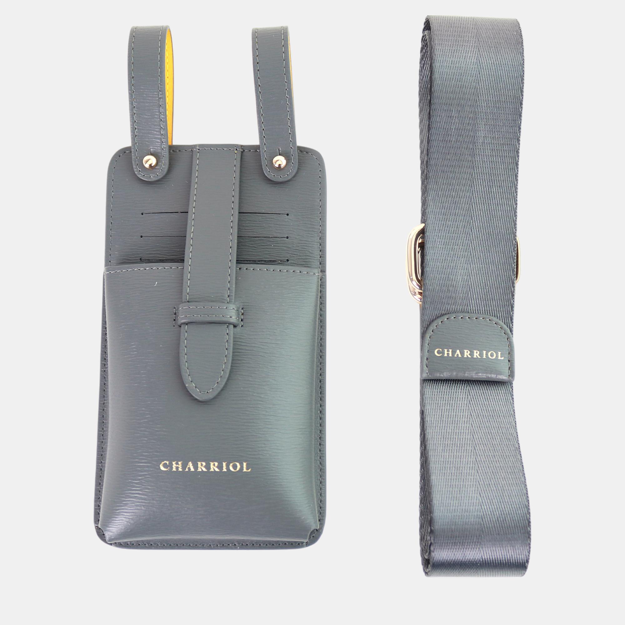 Pre-owned Charriol Grey / Yellow Leather Mobile Accessories