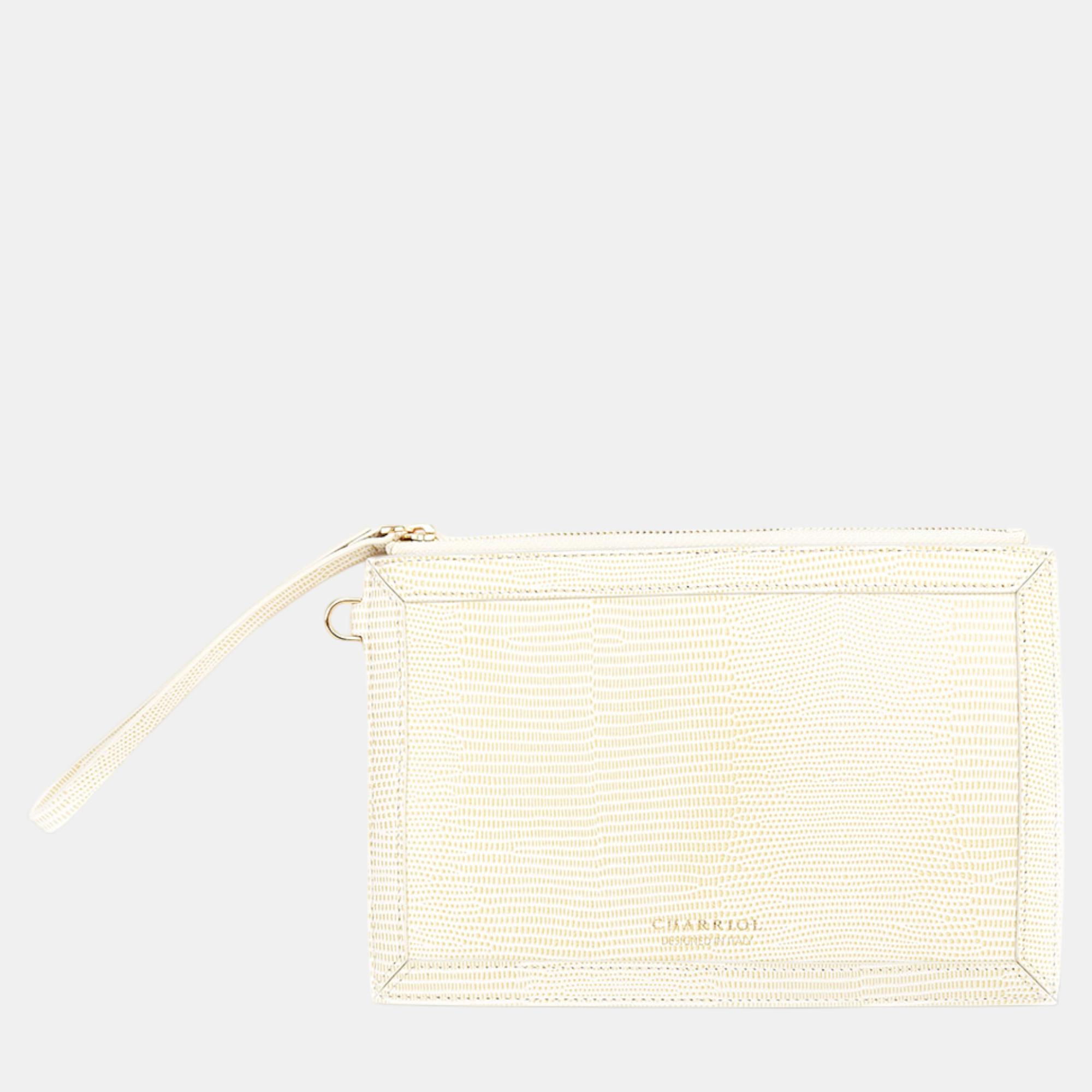 

Charriol Beige Leather Chameleon Pouches