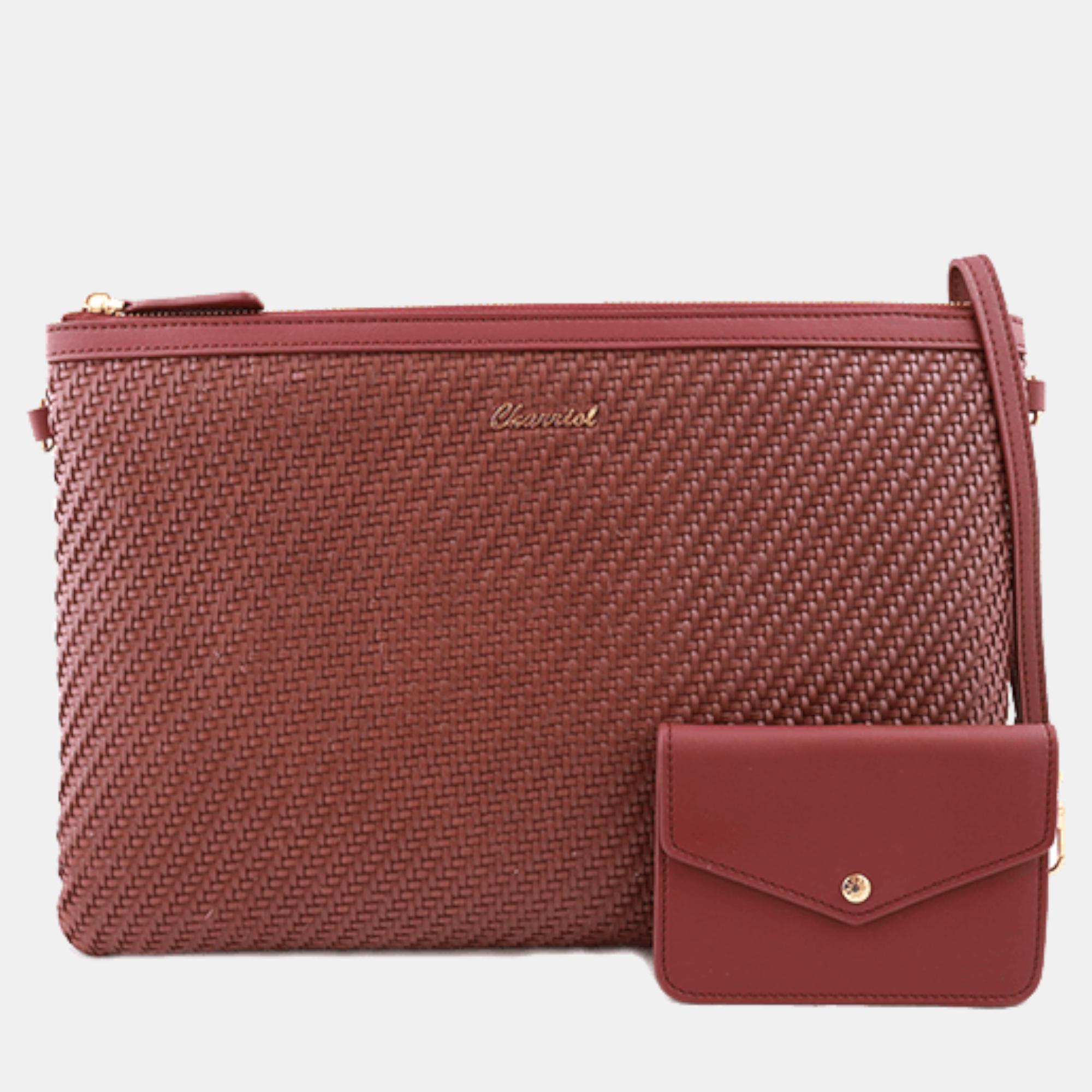 Pre-owned Charriol Burgundy Leather Christina Pouches