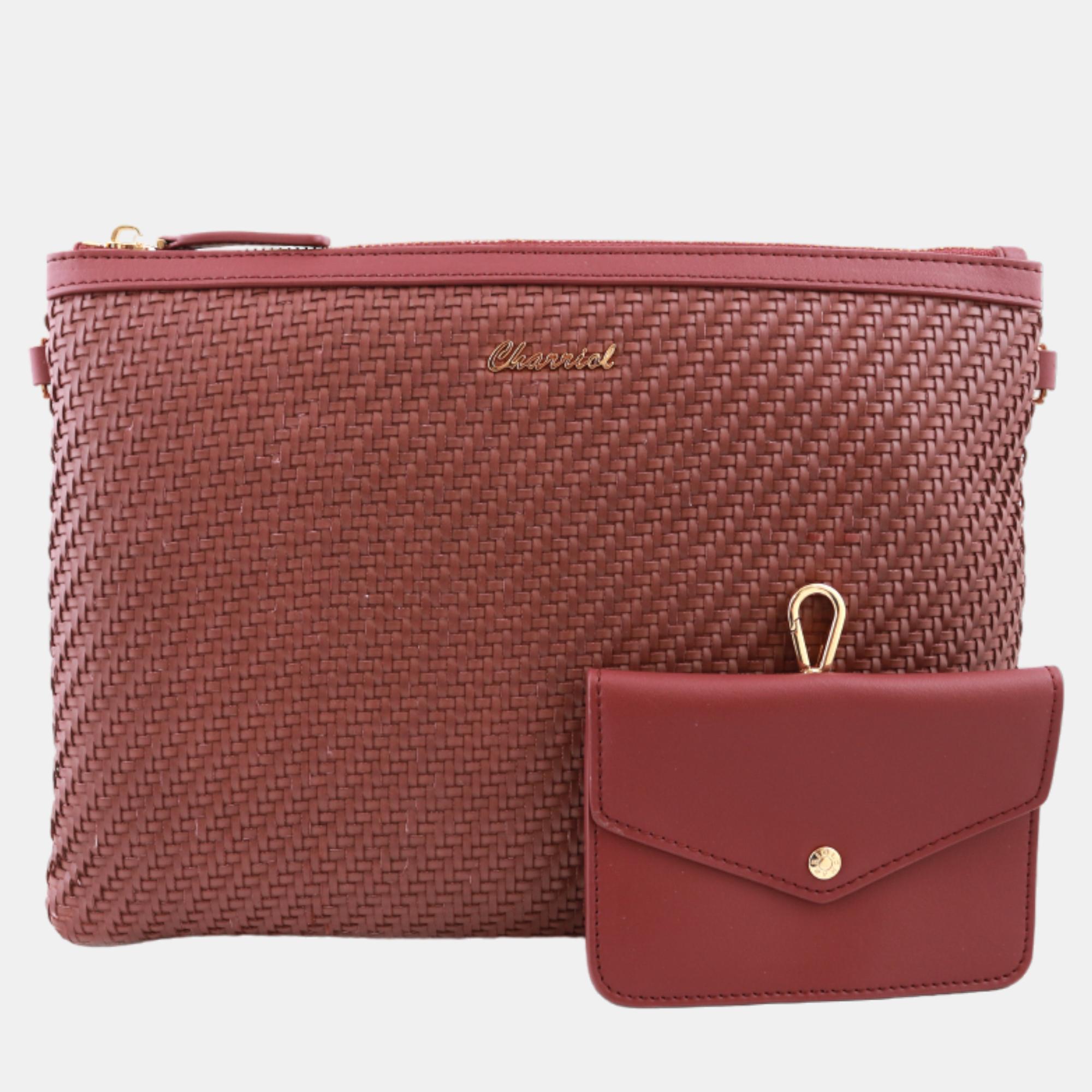 Pre-owned Charriol Burgundy Leather Christina Pouches