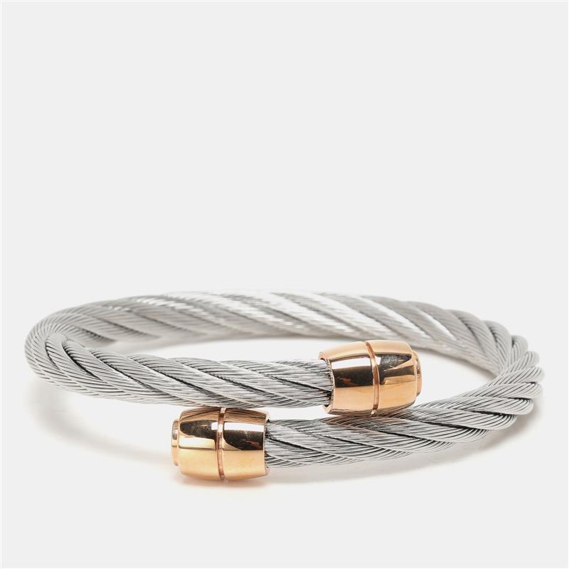 

Charriol Silver/Rose Tone Steel Celtic Olive Cable Bracelet