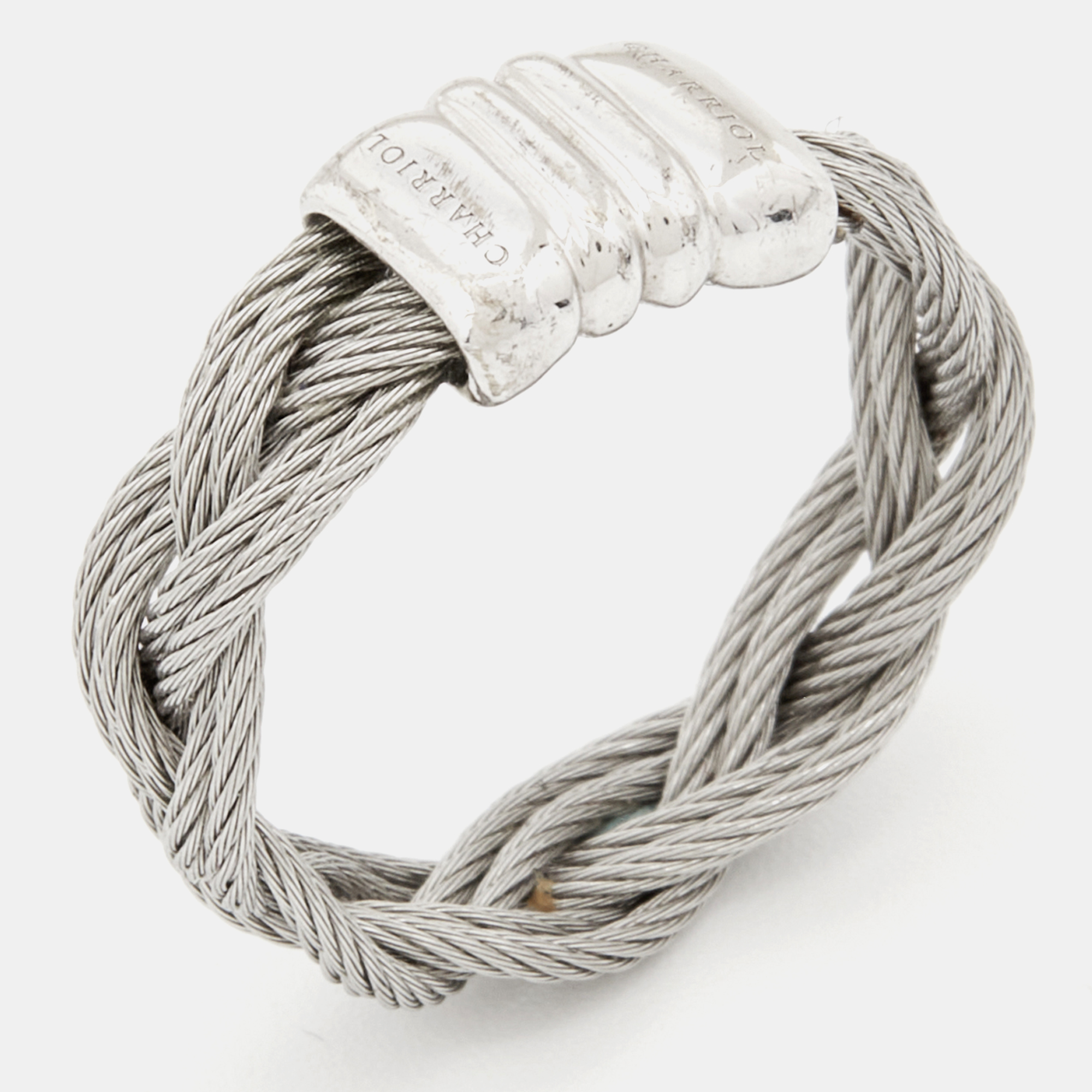 

Charriol Silver Tone Braided Cable Ring Size