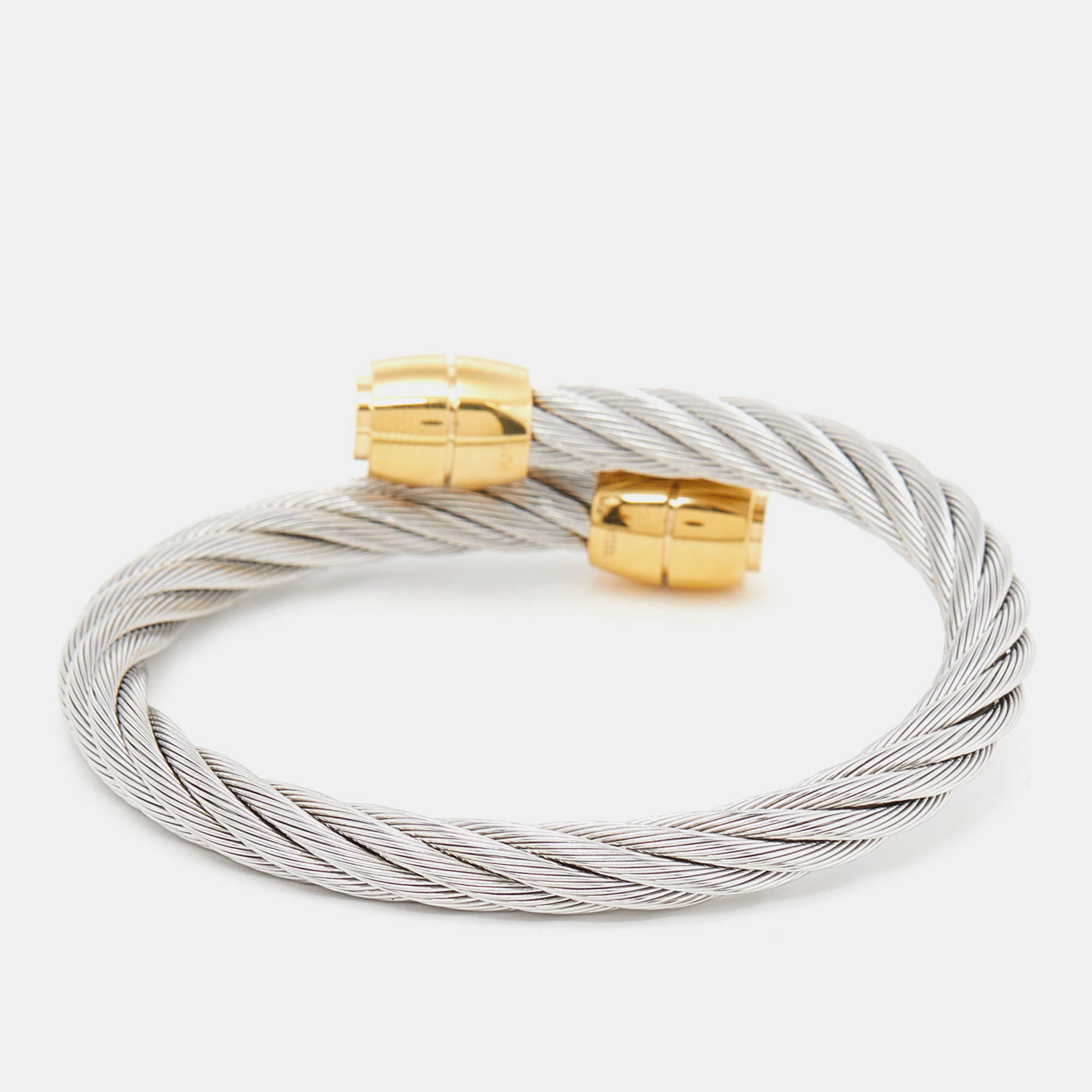 

Charriol Silver Steel & Gold Tone Celtic Olive Cable Bracelet