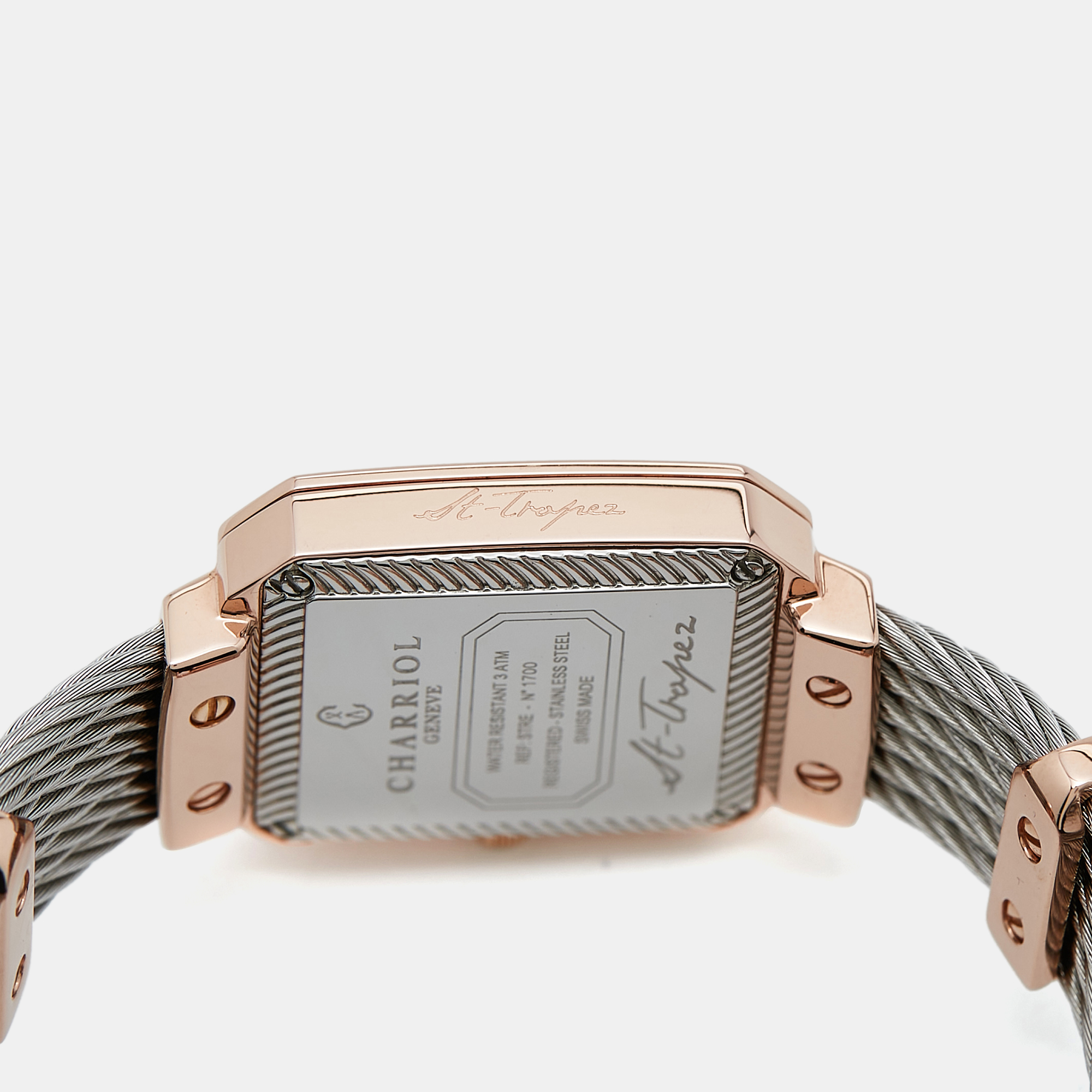 Charriol Mother Of Pearl Diamond Two-Tone Stainless Steel St-Tropez STREP-560-001 Women`s Wristwatch 30 mm 