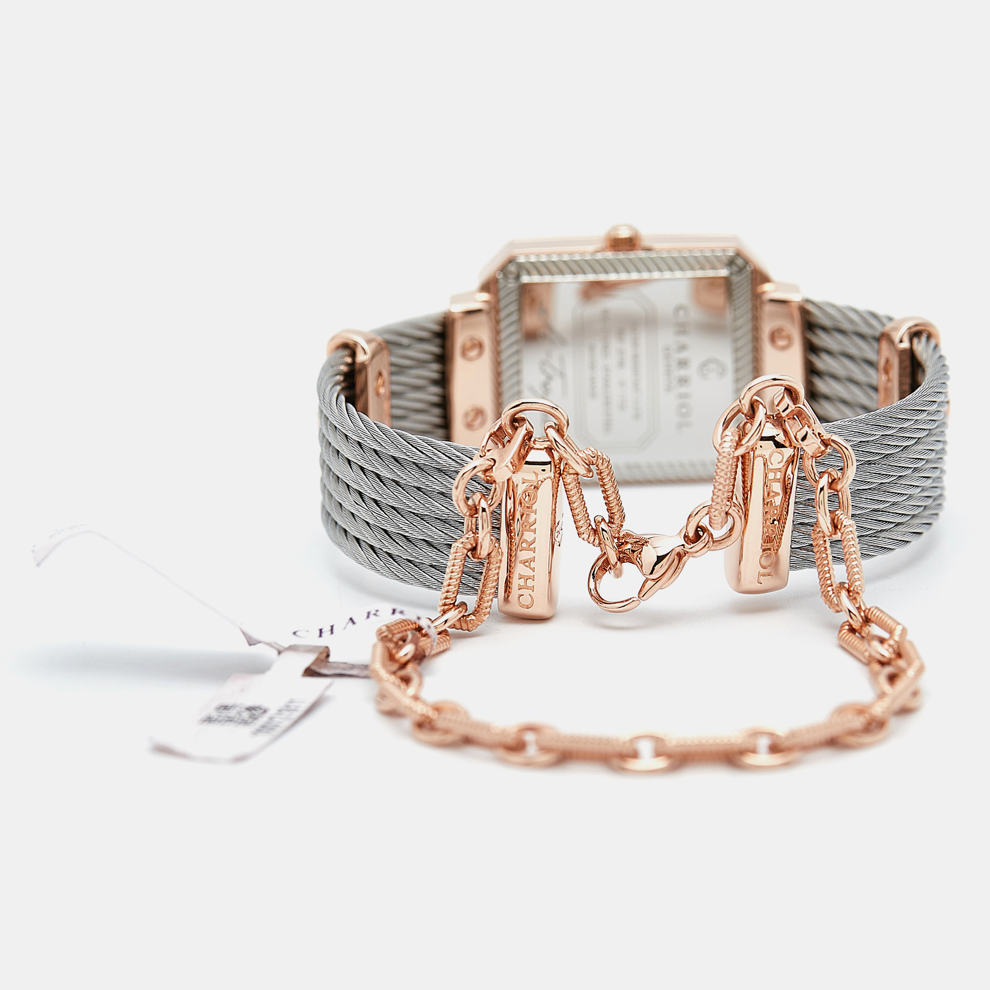 Charriol Mother Of Pearl Diamond Two-Tone Stainless Steel St-Tropez STREP-560-001 Women`s Wristwatch 30 mm 