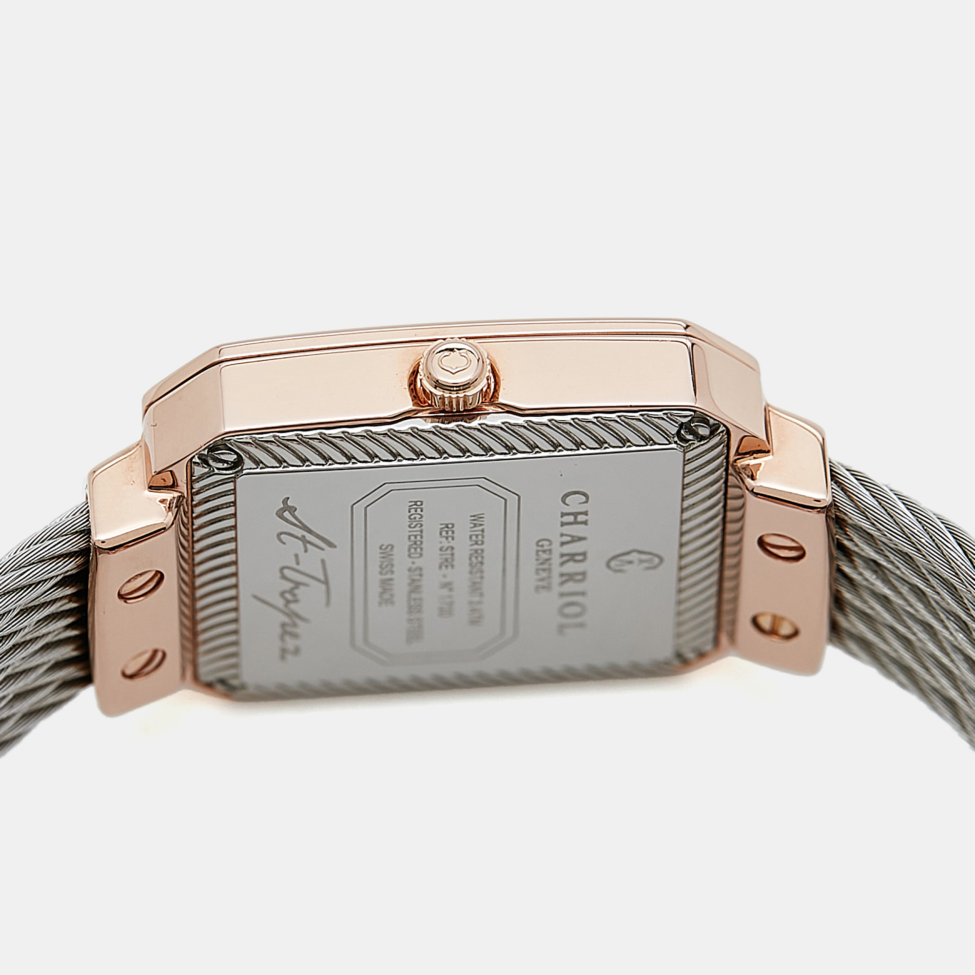Charriol Mother Of Pearl Diamond Two-Tone Stainless Steel St-Tropez STREP-560-001 Women`s Wristwatch 30 mm 