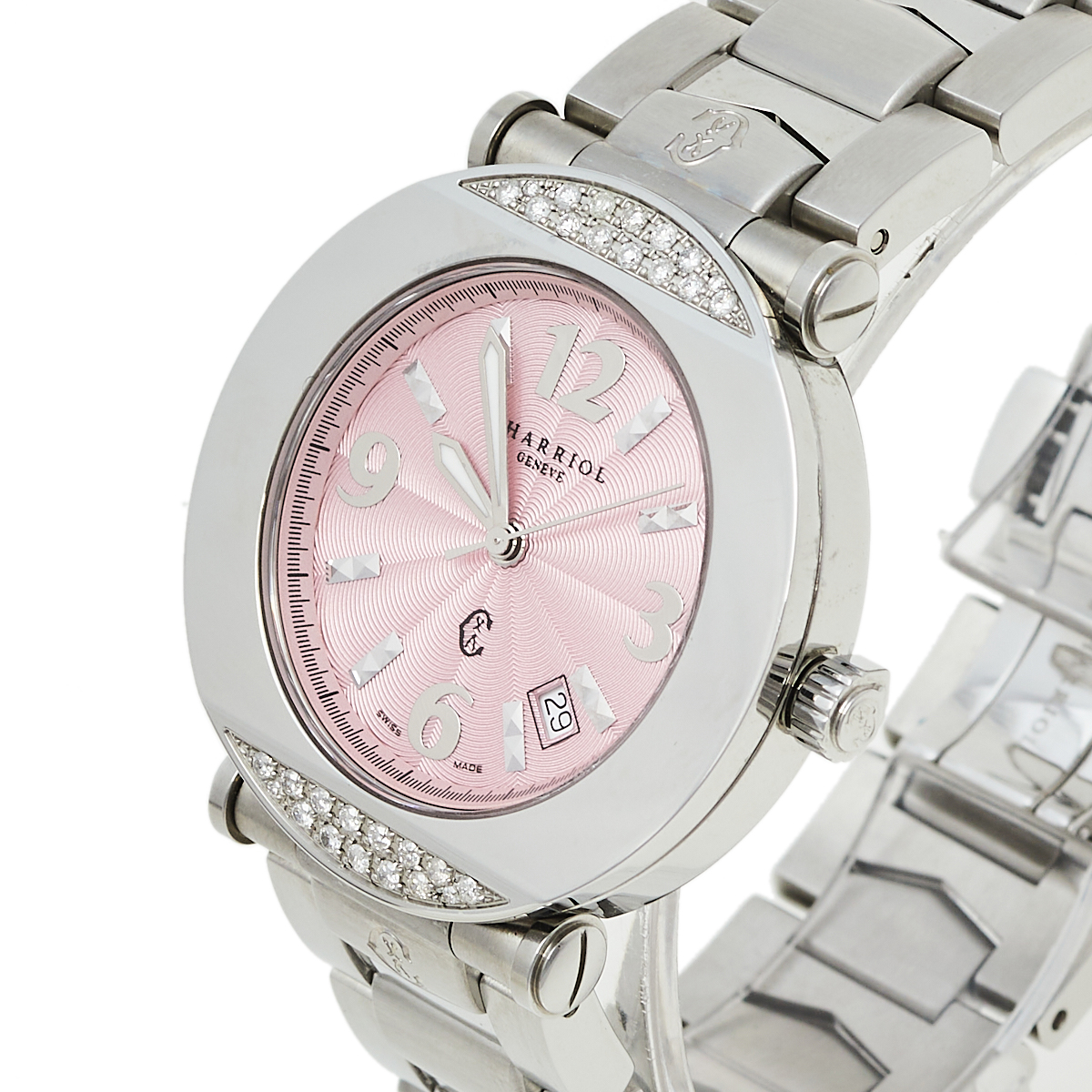 

Charriol Pink Stainless Steel Diamond Colvmbvs CCR38 Women's Wristwatch, Silver