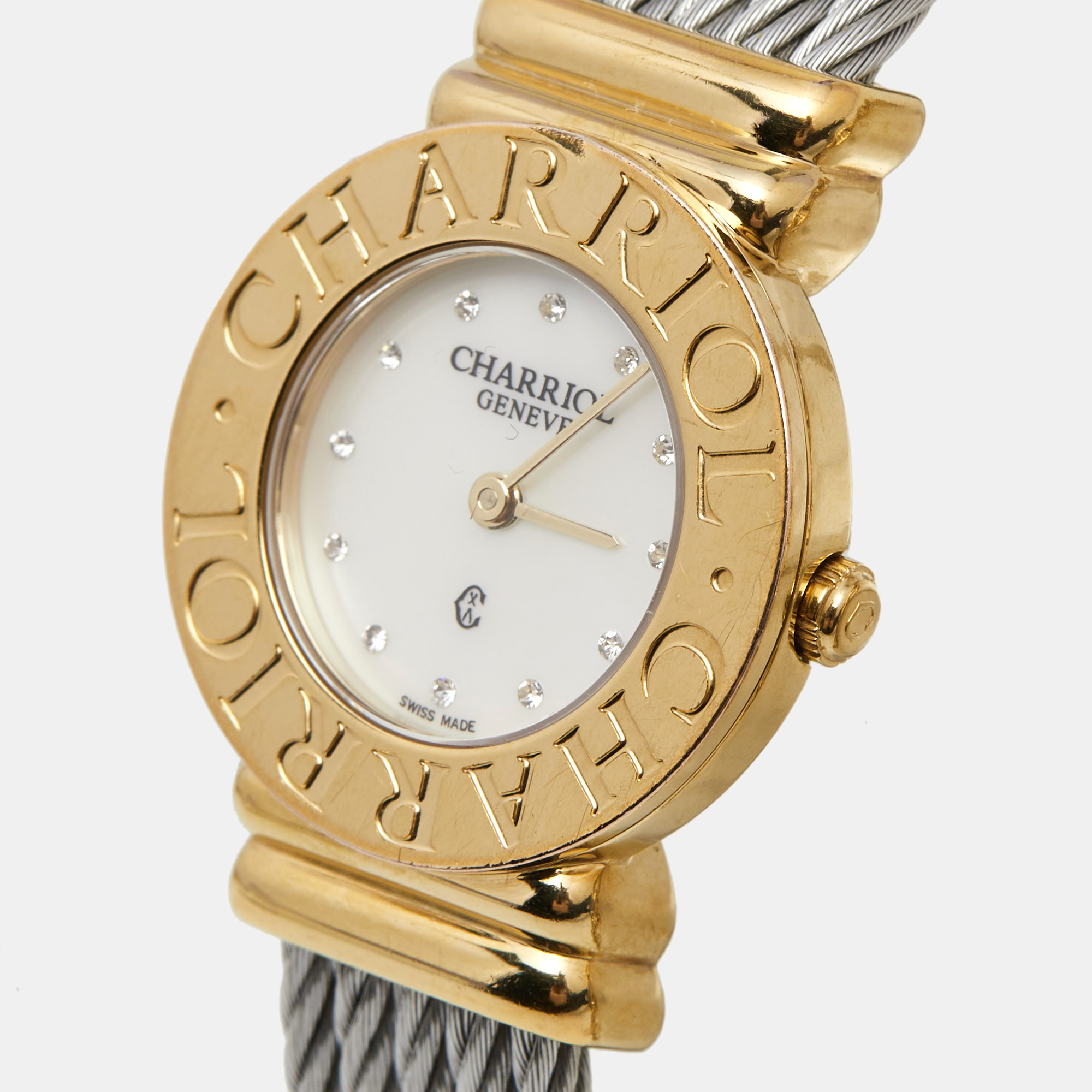 

Charriol Mother of Pearl Two Tone Stainless Steel St-Tropez Ref.028/2 Women's Wristwatch, White