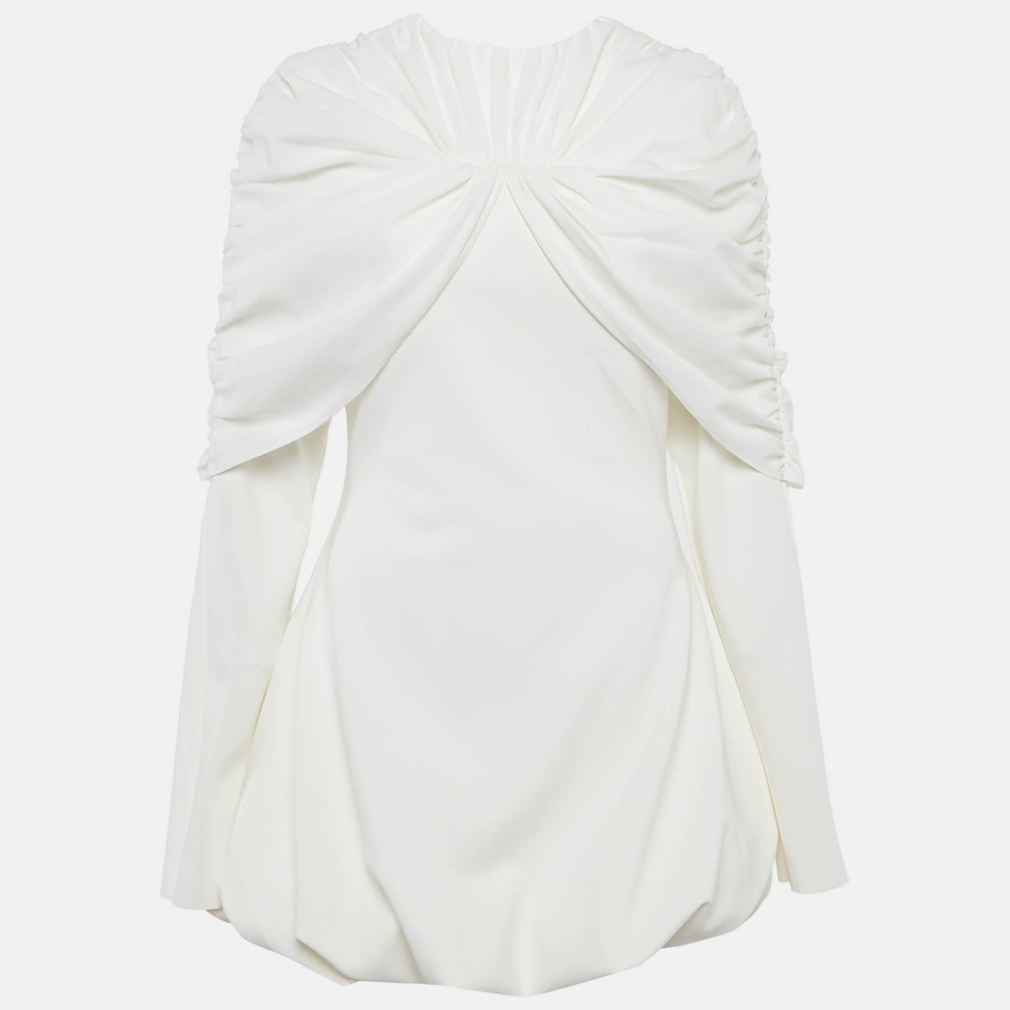 

CHATS By C.Dam White Stretch Jersey Bubble Hem Mini Dress S