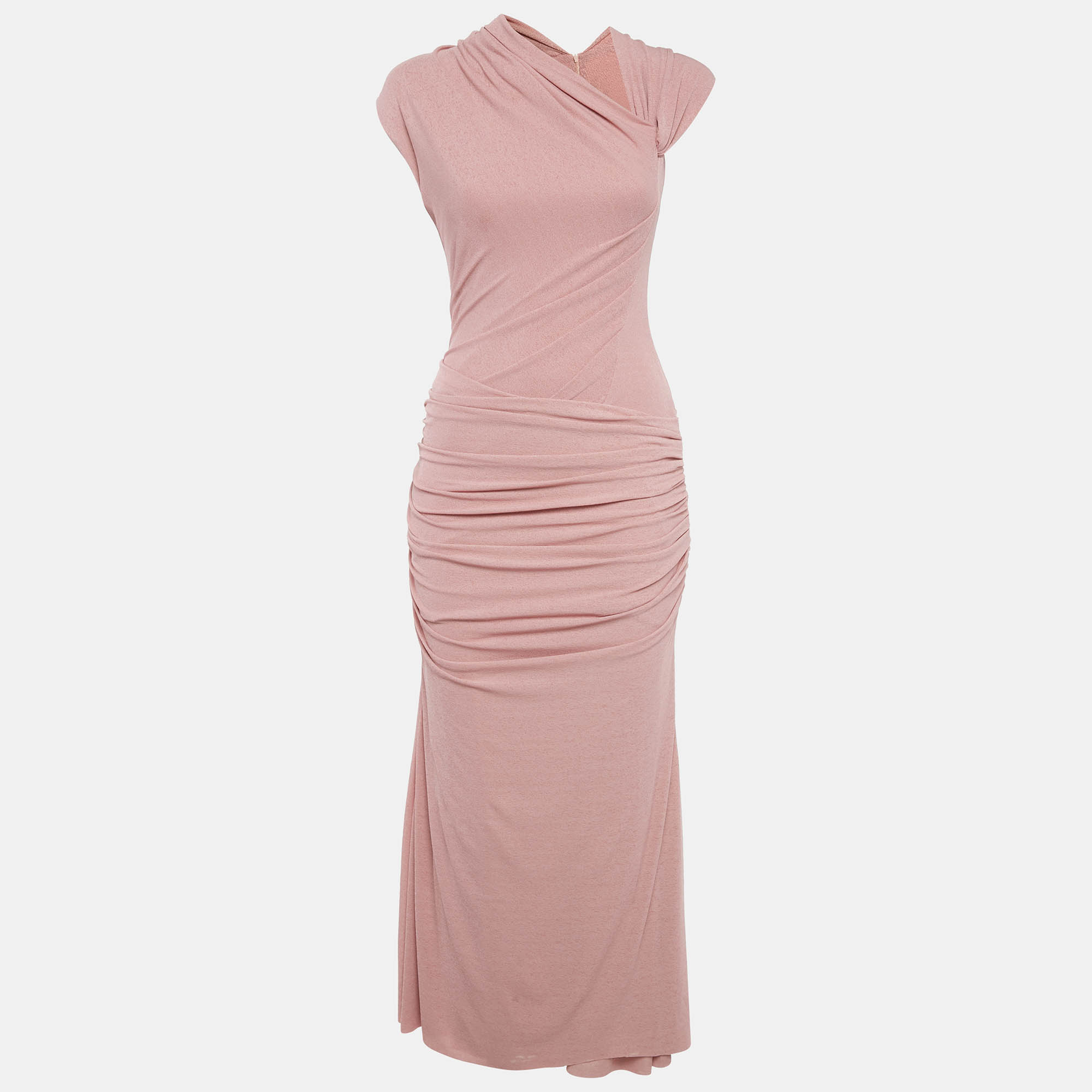 

Chats By C.Dam Pink Jersey Draped Anne-Moss Dress S