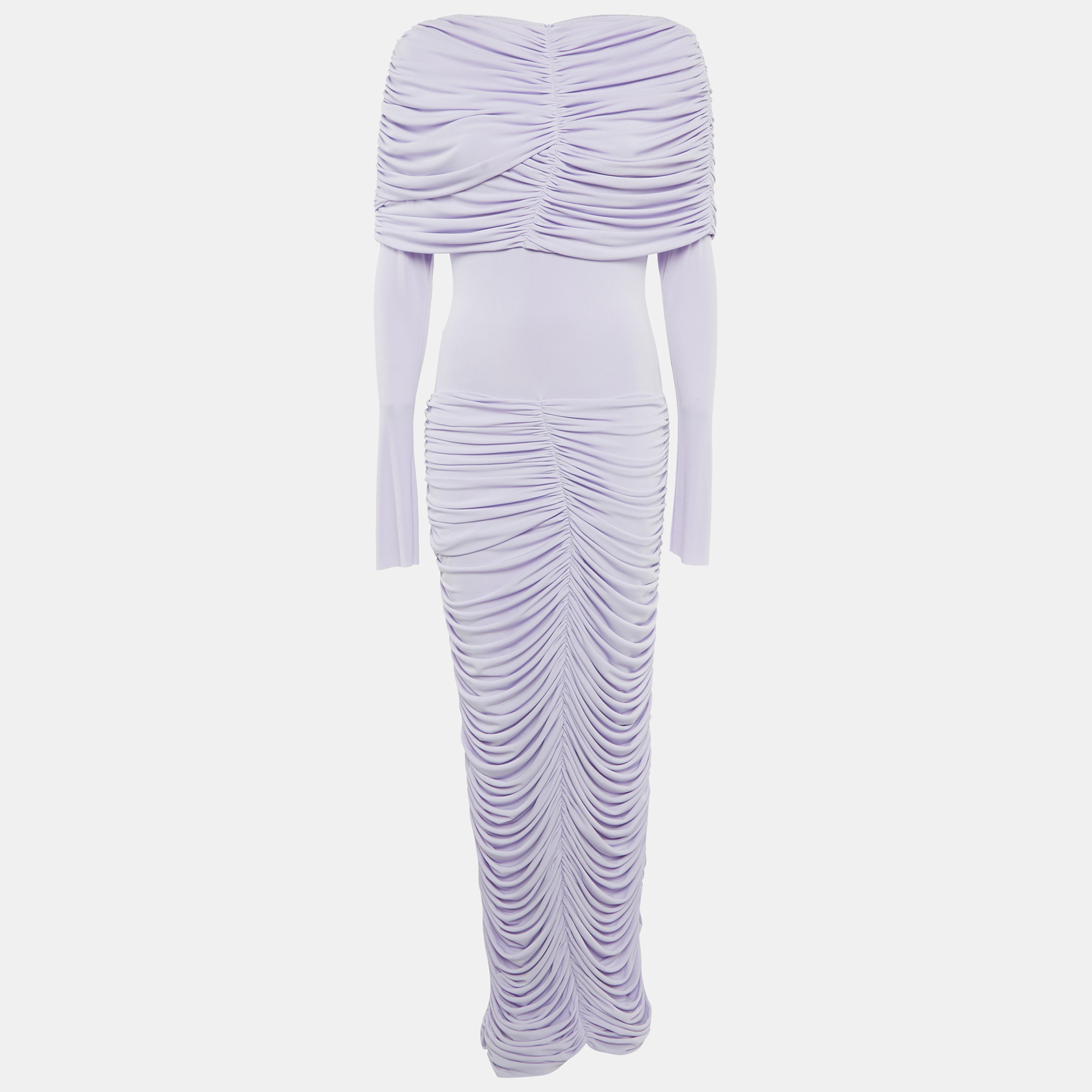

Chats By C.Dam Lavender Jersey Knit Ruched Serafina Maxi Dress S, Purple