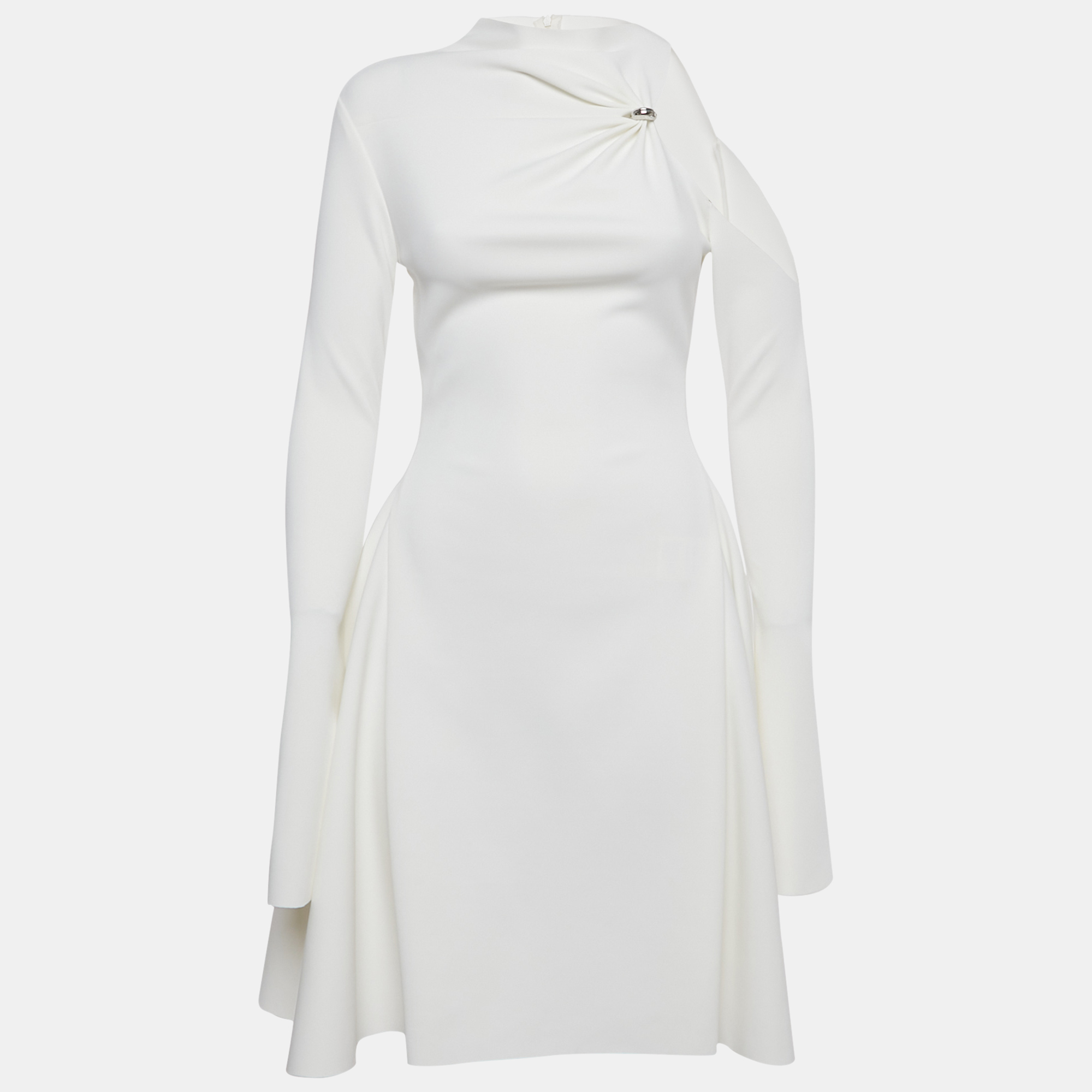 

Chats by C.Dam White Jersey Dress and Cut-Out Skirt Set S