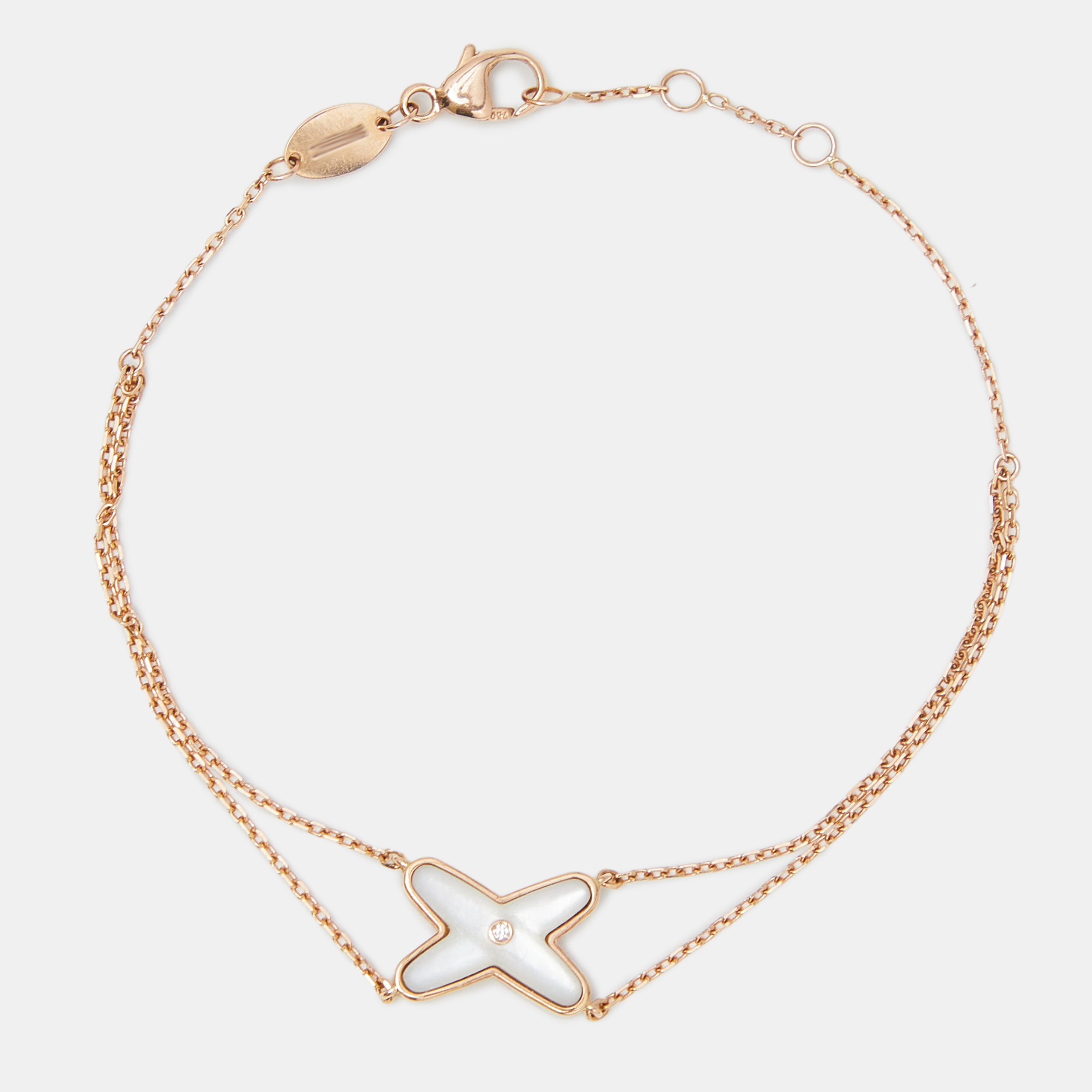 

Chaumet Jeux de Liens Mother of Pearl Diamond 18k Rose Gold Bracelet