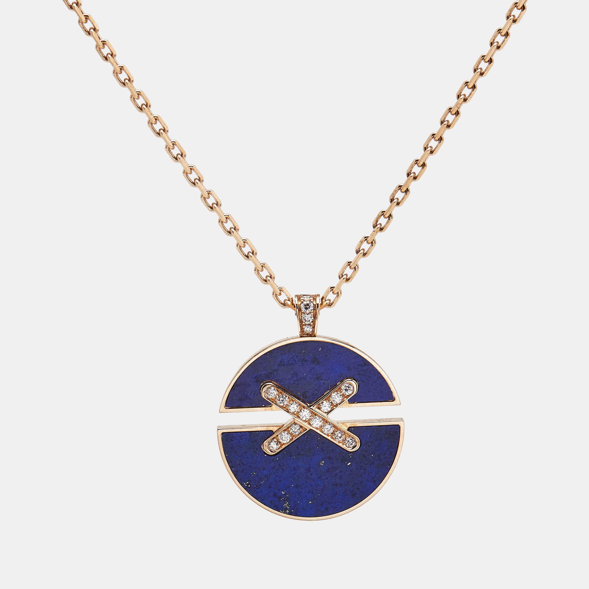 

Chaumet Jeux de Liens Lapis Lazuli Diamonds 18k Rose Gold Necklace