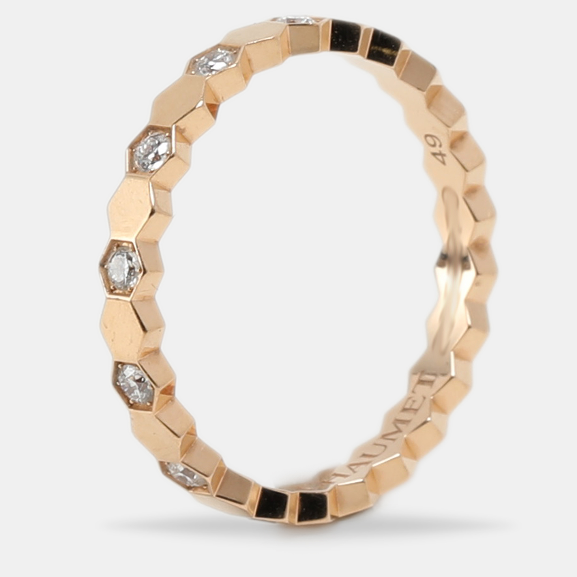 

Chaumet Bee My Love Diamond 18k Rose Gold Band Ring Size