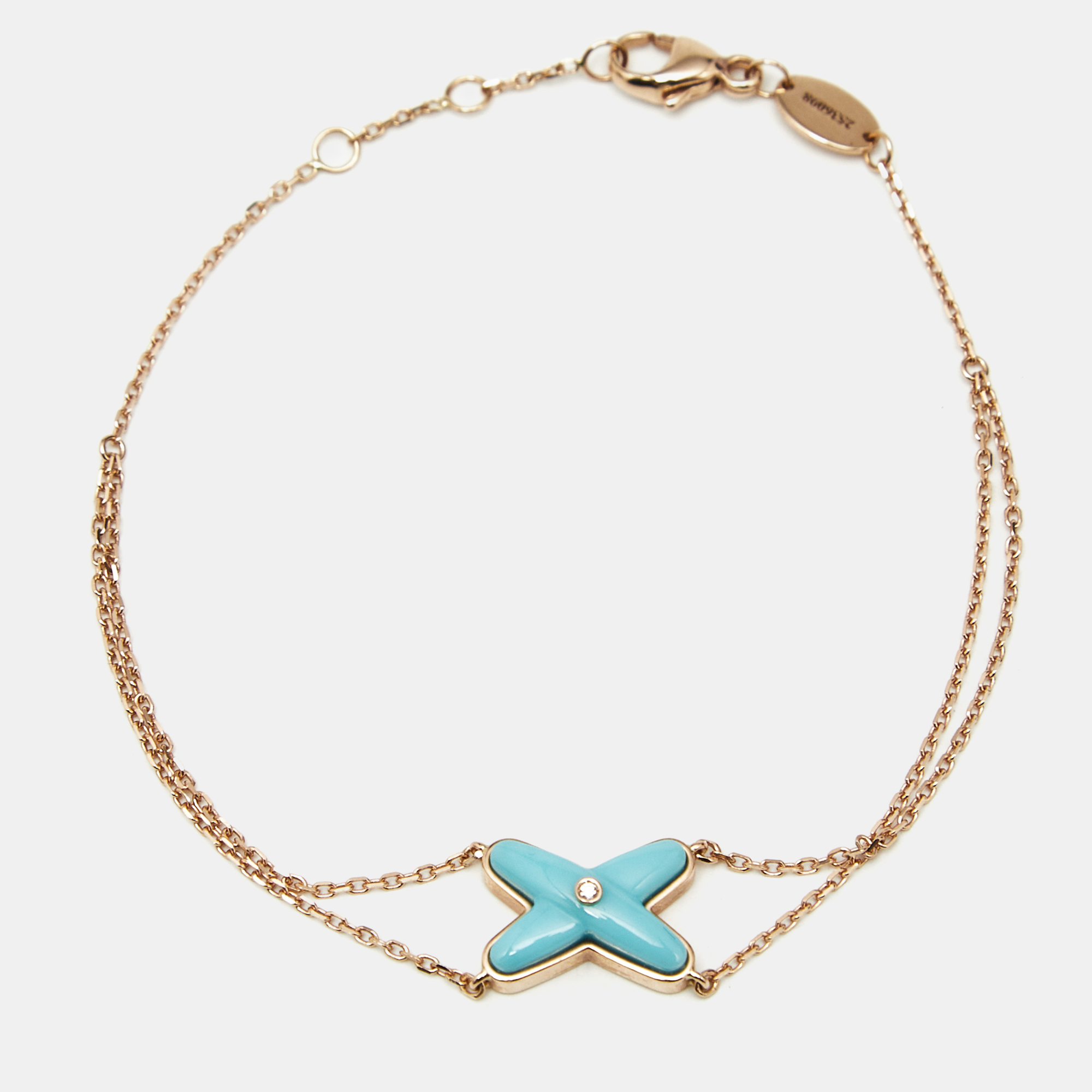 

Chaumet Jeux de Liens Turquoise Diamond 18k Rose Gold Bracelet