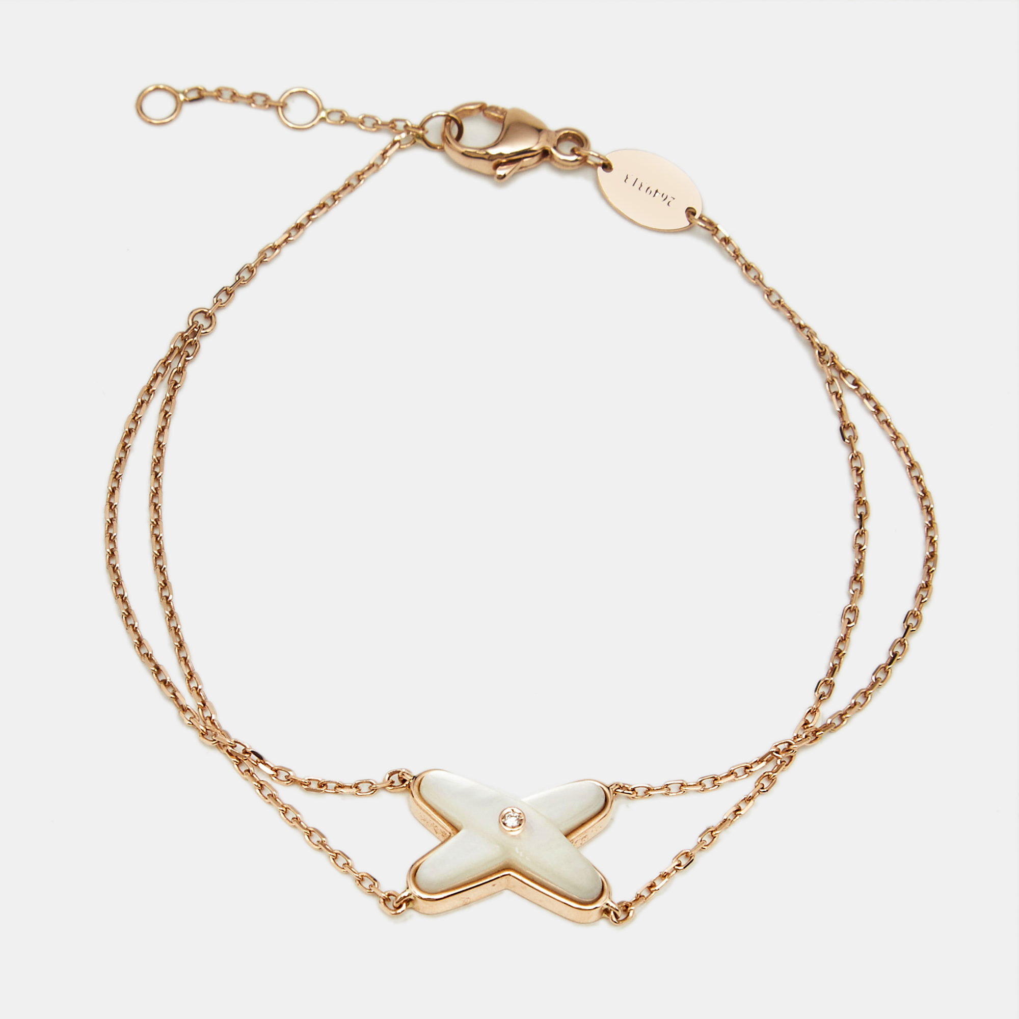 

Chaumet Jeux de Liens Mother of Pearl Diamond 18k Rose Gold Bracelet
