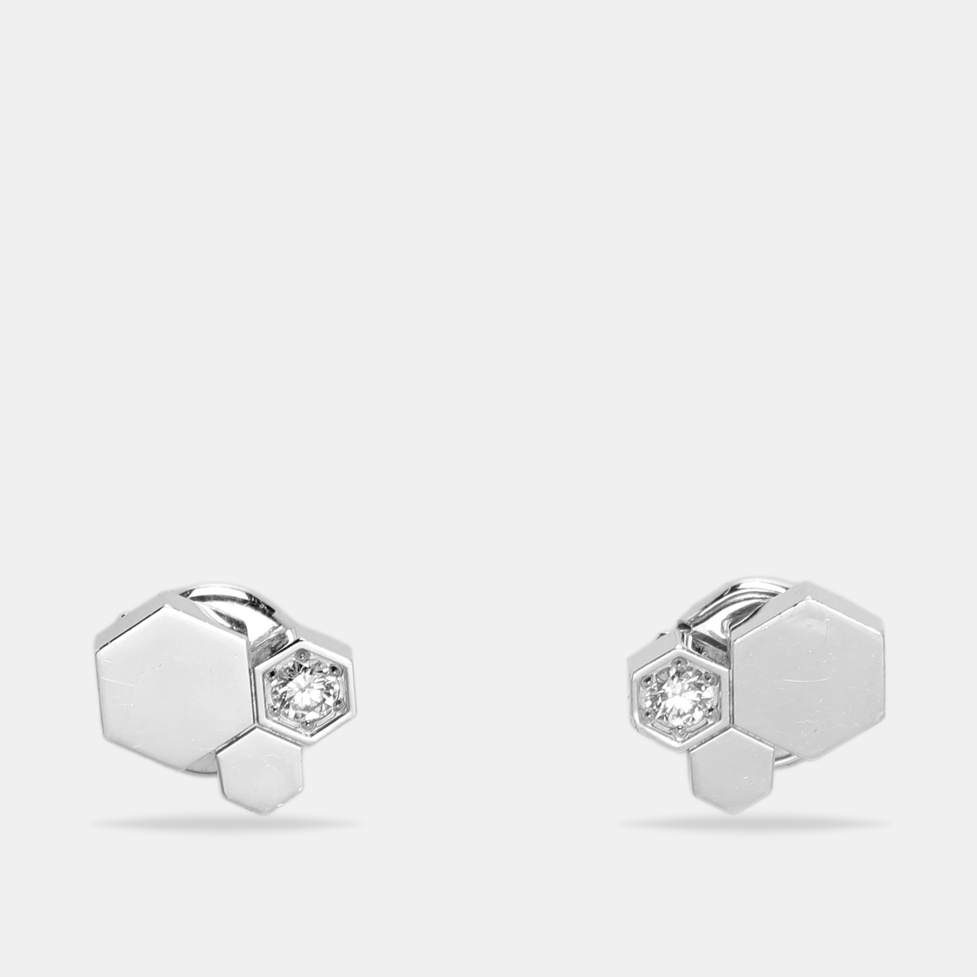 

Chaumet Bee My Love Diamond 18k White Gold Stud Earrings, Silver