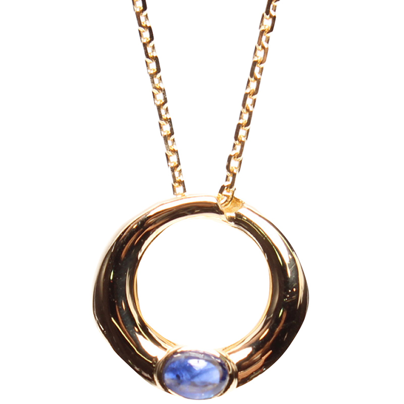 Pre Owned Chaumet 18K Yellow Gold Sapphire Long Chain Necklace